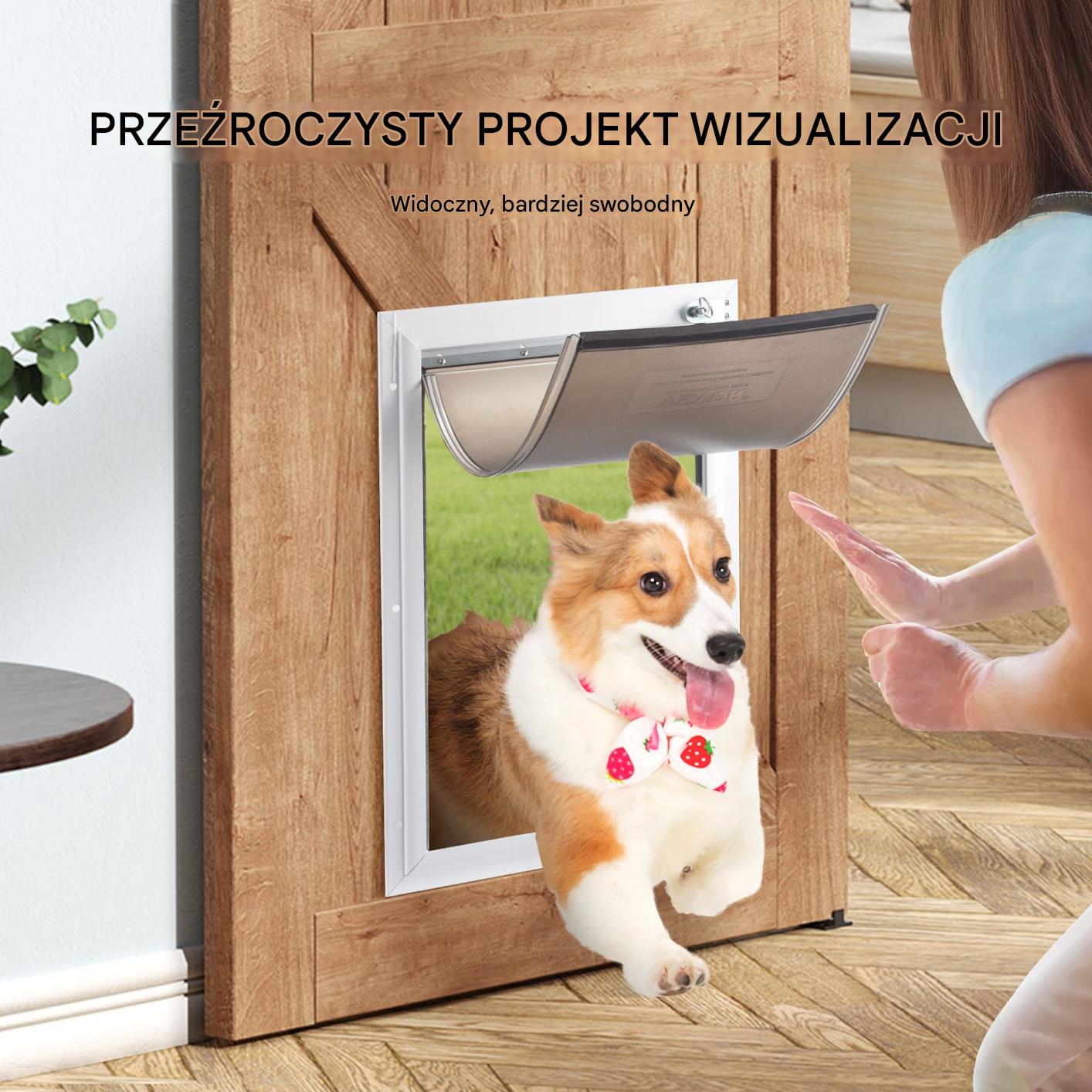 Klapa do drzwi dla zwierząt 21x31 cm PVC magnes kompatybilna - obrazek 5