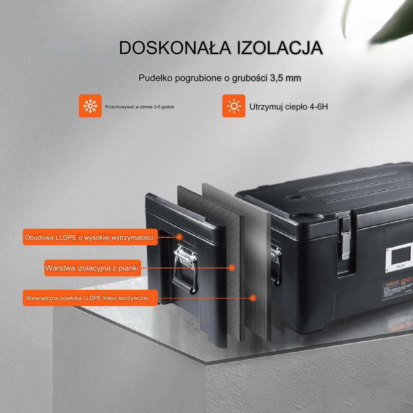Pojemnik termiczny na żywność transporter cateringowy 30L - obrazek 7
