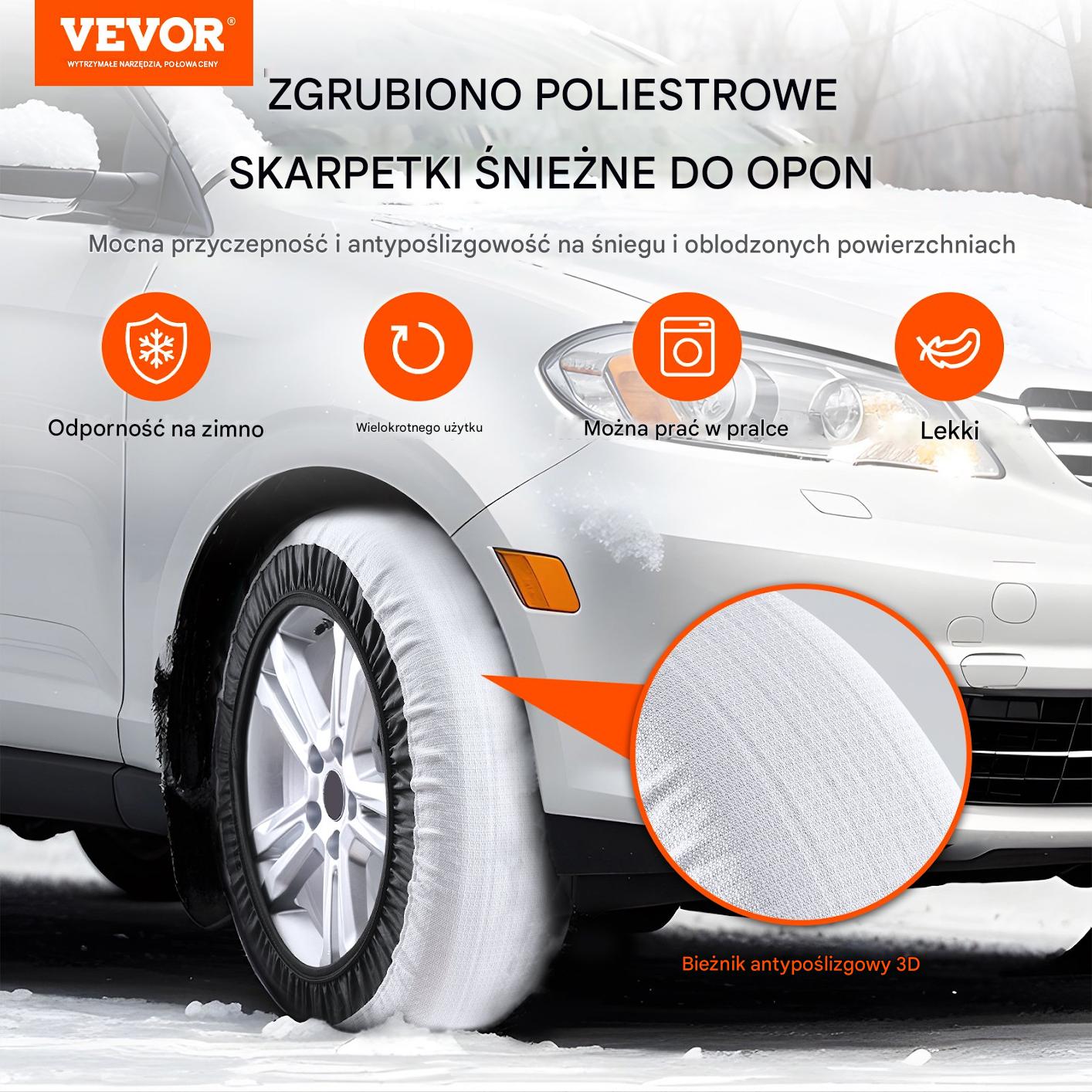 Pokrowce nakładki na opony 2szt – do śniegu i lodu duże - obrazek 6