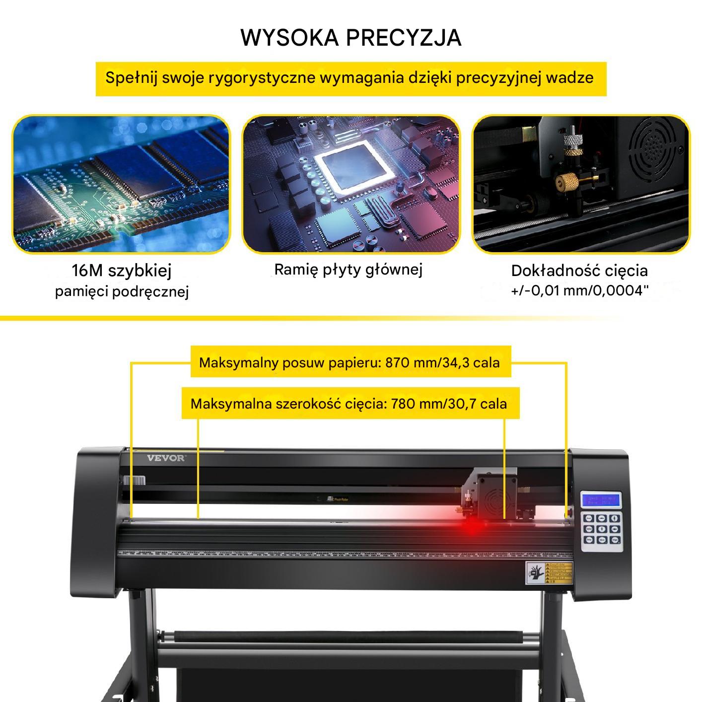 Profesjonalny ploter tnący 870 mm – półautomatyczny, sensor optyczny - obrazek 5