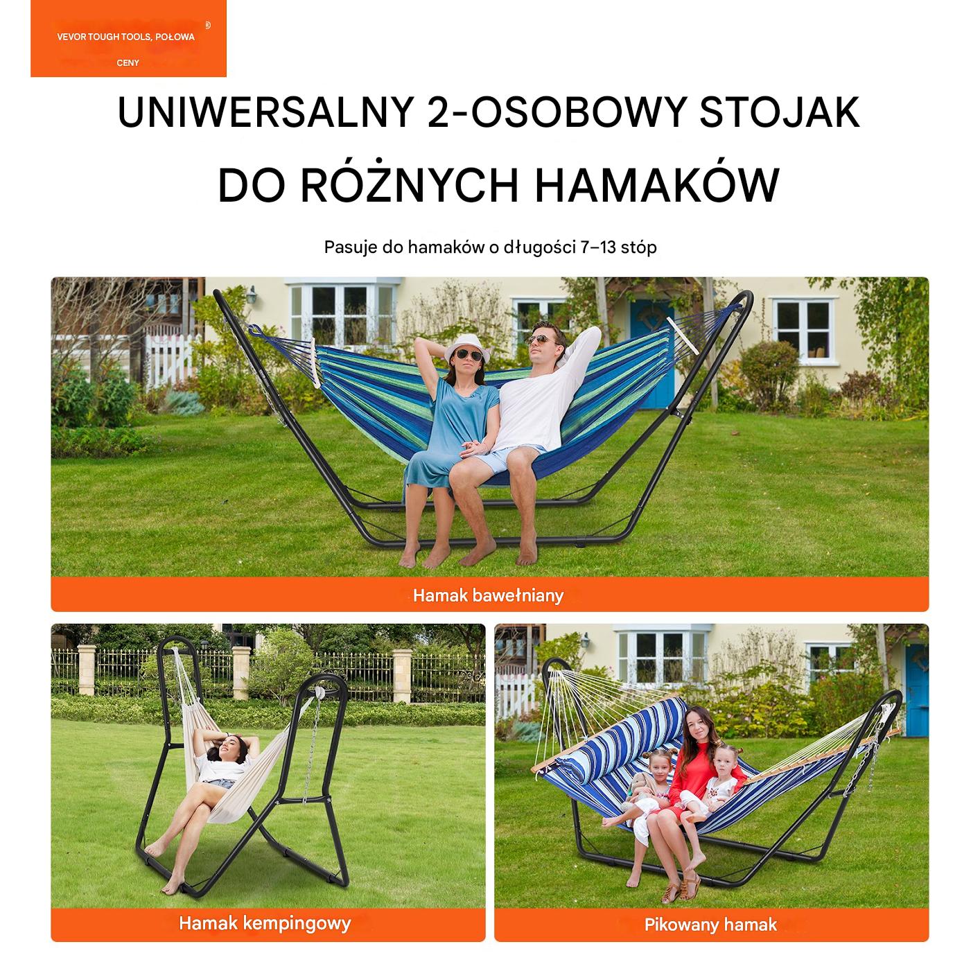 Stojak Stalowy do Hamaka 204 kg – Uniwersalna Rama na Hamak 2,1–3,9 m - obrazek 7