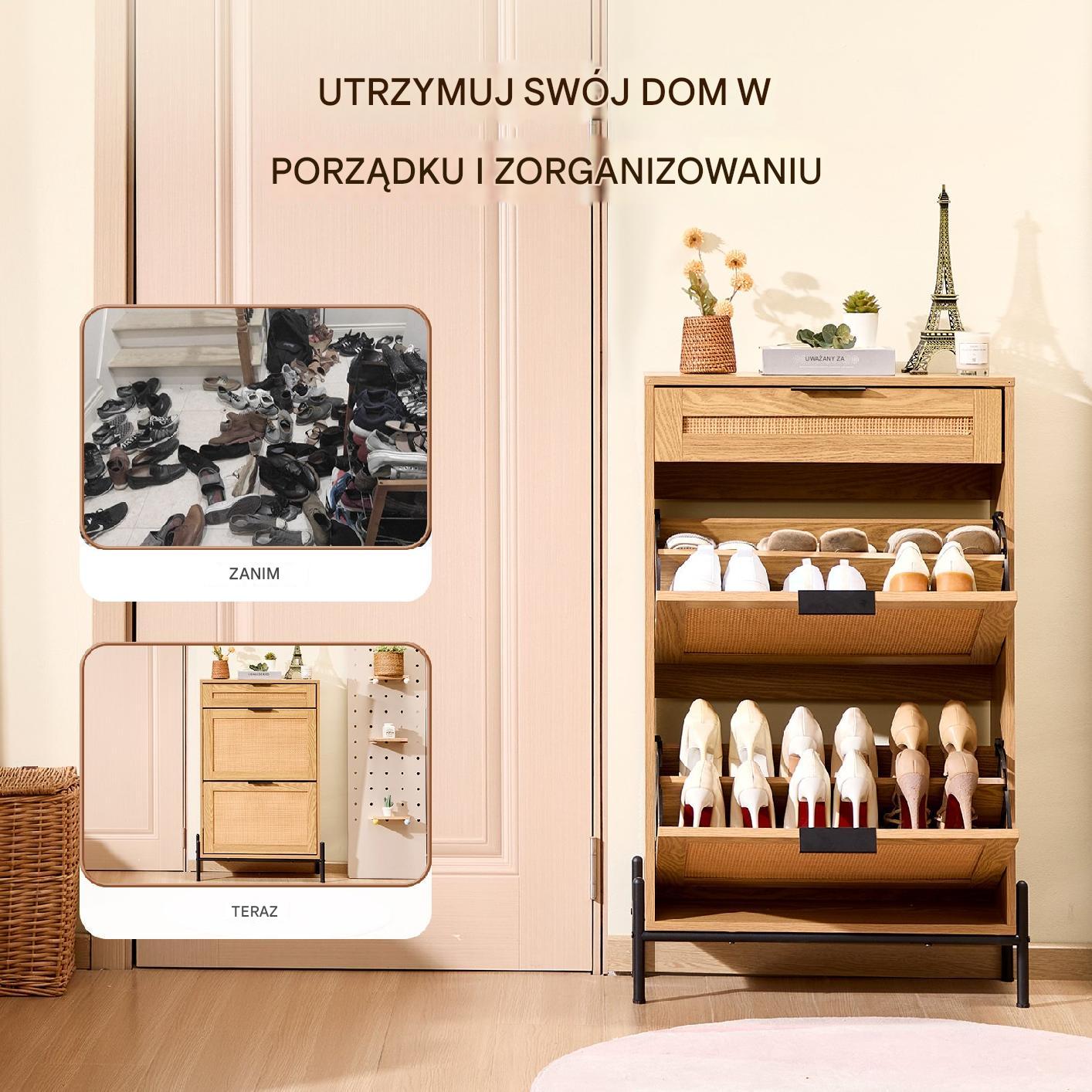 Szafka na buty komoda do przedpokoju loftowa pojemna 64 cm - obrazek 4