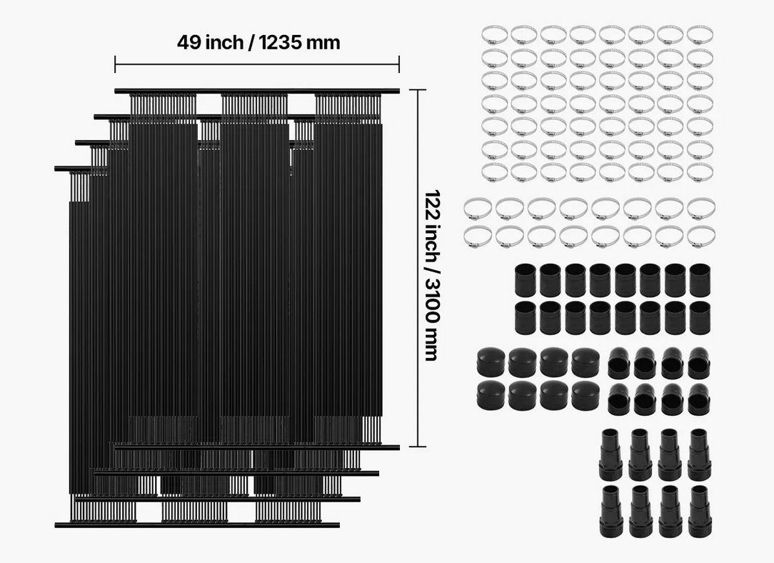 Solarne ogrzewanie basenu 1235 x 3100 mm HDPE 4 panele zestaw do basenów - obrazek 2