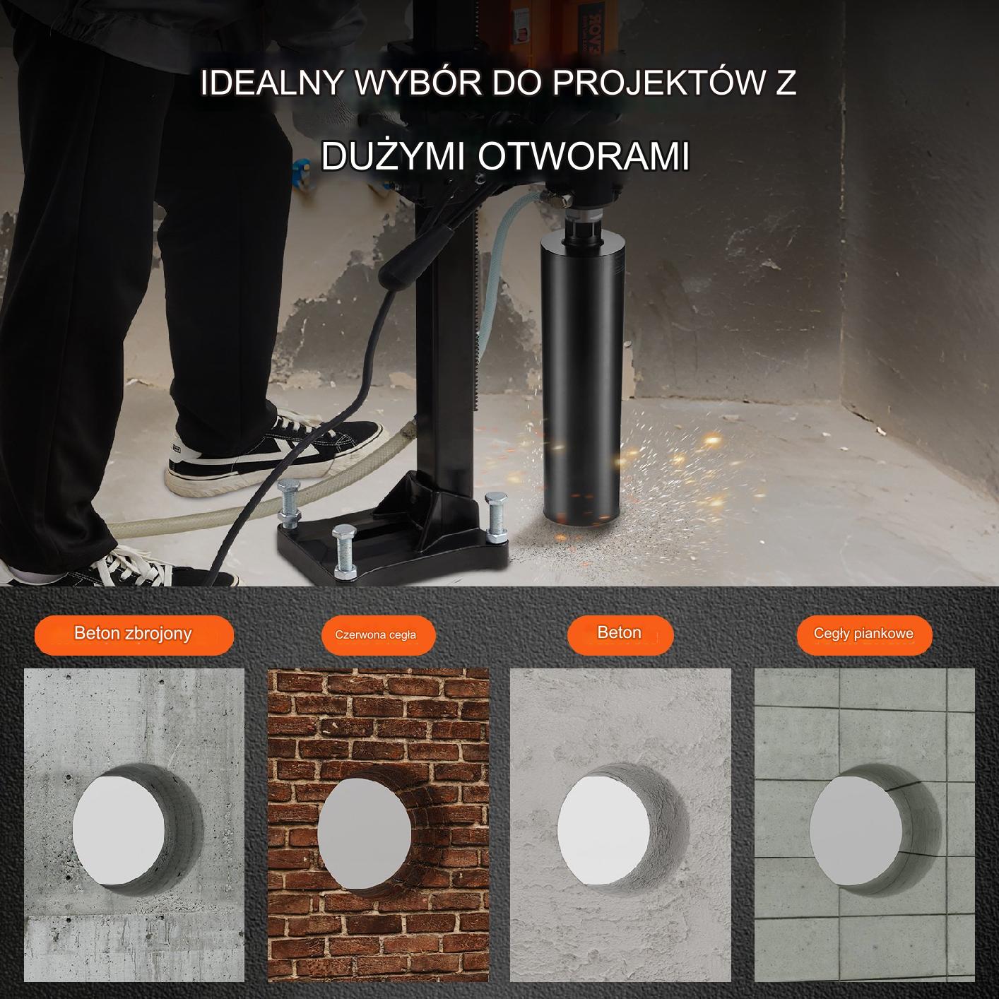 Wiertło diamentowe koronowe 108mm do betonu cegły głębokość 35cm - obrazek 4
