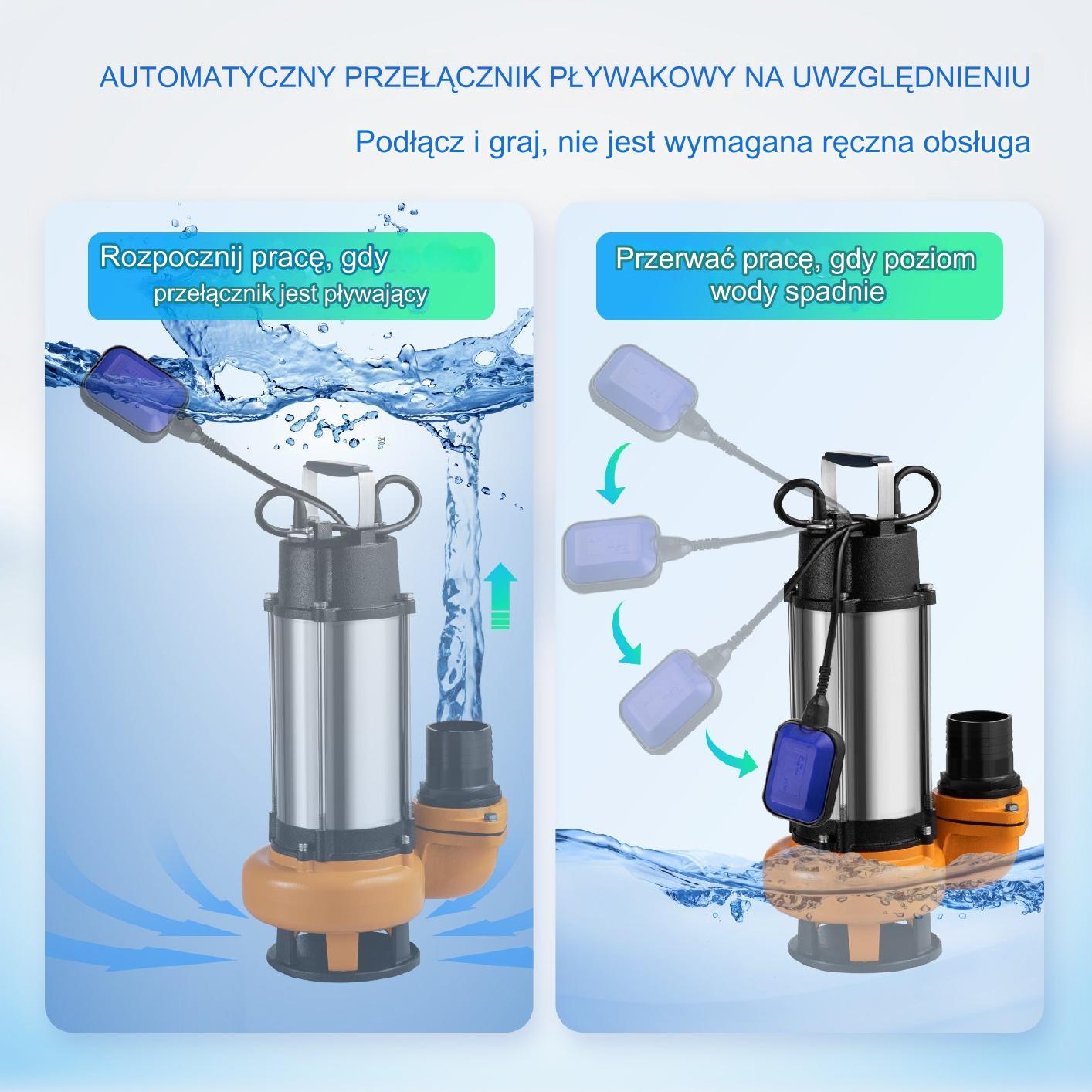 Pompa głębinowa membranowa górnossąca do wody studni zanurzeniowa 2200 W - obrazek 5