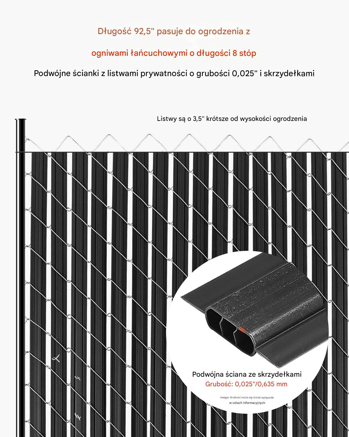 Listwy Ogrodzeniowe Pionowe Podwójne – do ogrodzenia o wysokości 235 cm - obrazek 7