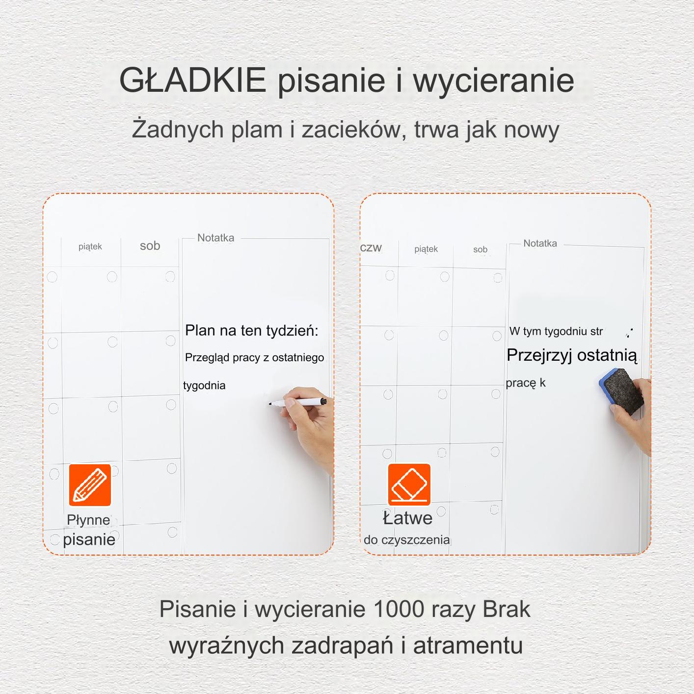 Kalendarz magnetyczny planer miesięczny suchościeralny biały - obrazek 7