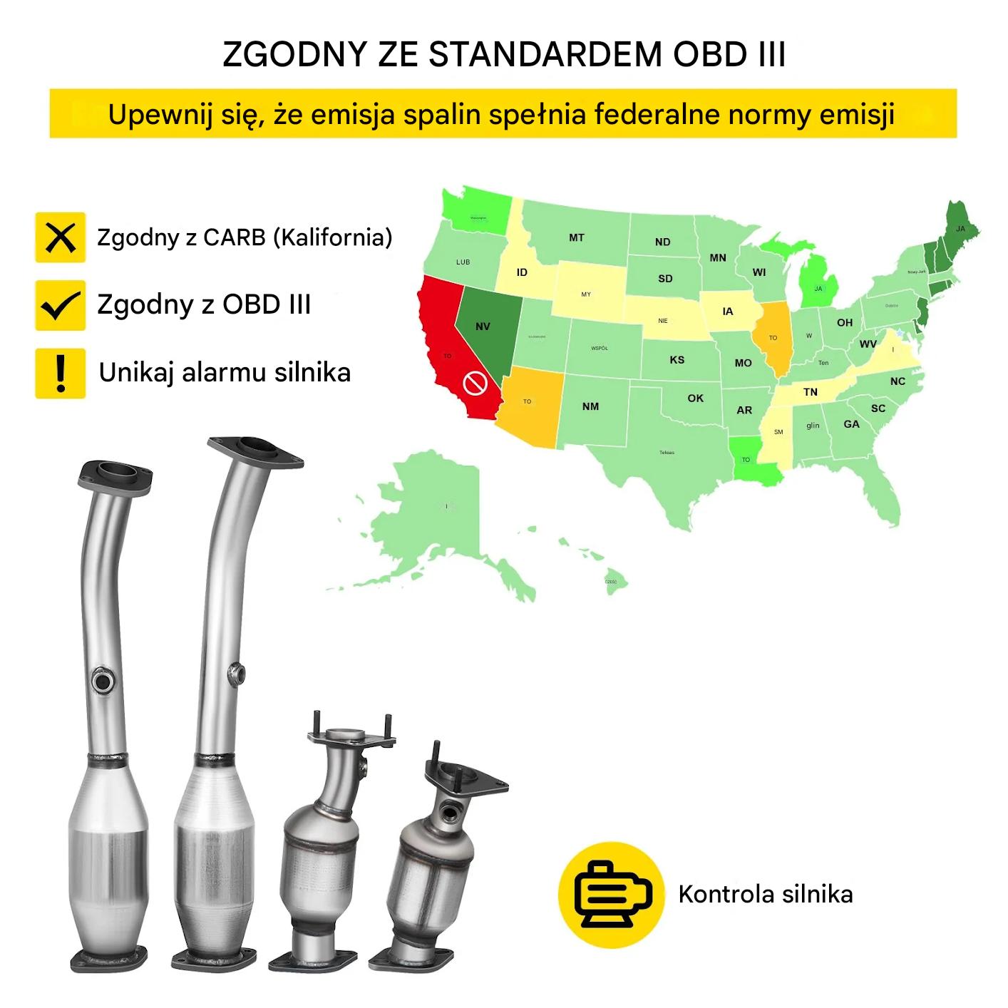 Kolektor wydechowy z katalizatorem 4.0L do Frontier 05-11 zestaw uszczelek - obrazek 7