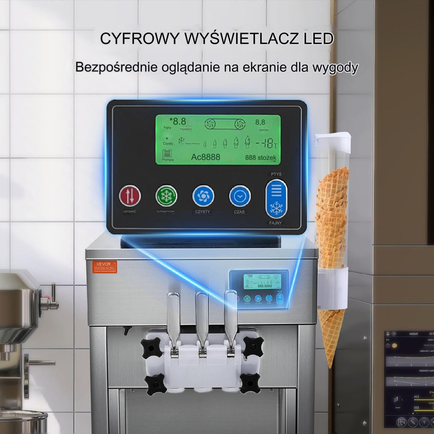 Maszyna do lodów włoskich automat do lodów 20 l/h - obrazek 4