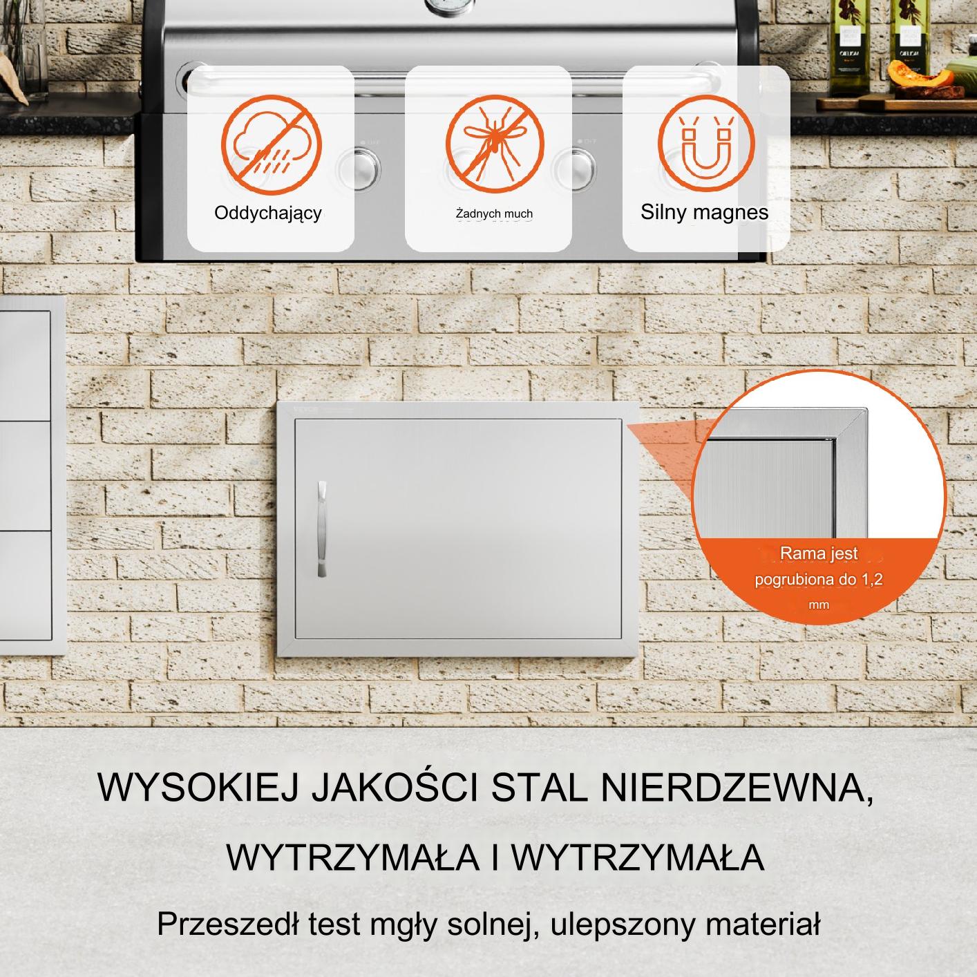 Drzwi do Grilla ze Stali Nierdzewnej 43x61x4cm - obrazek 3