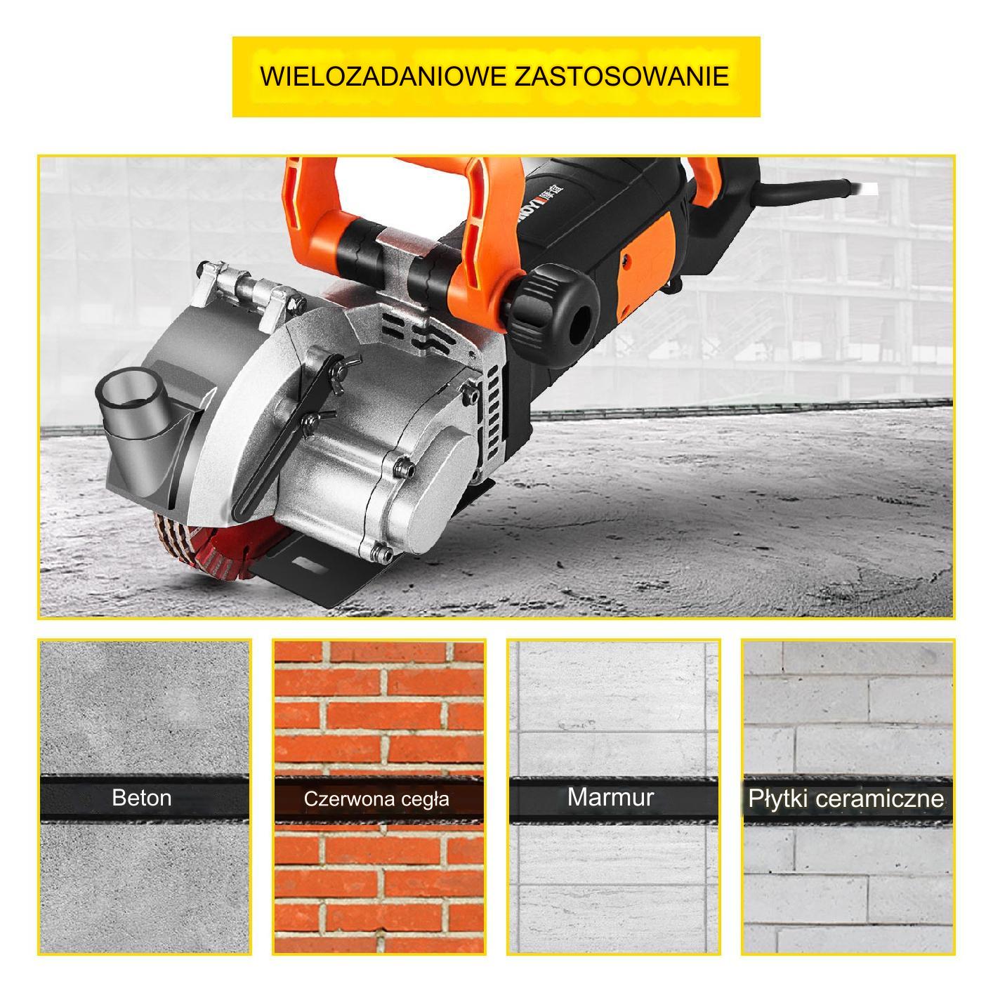 Bruzdownica maszyna bruzdowania beton 4800 W 133 mm laser czarna mocna BHP - obrazek 6