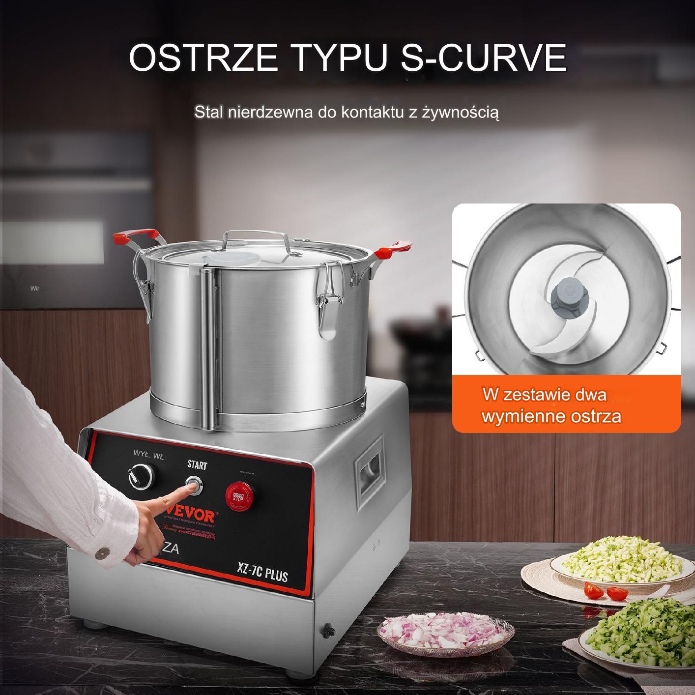 Cutter mikser szatkownica blender mikser gastronomiczny 750W 7,71L - obrazek 4