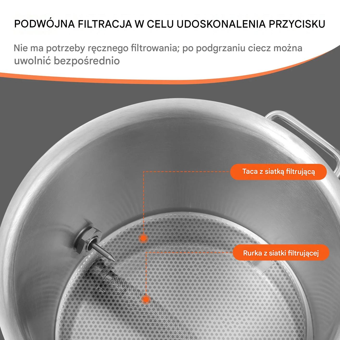 Garnek do warzenia piwa 60L stal nierdzewna z termometrem i filtrem - obrazek 5