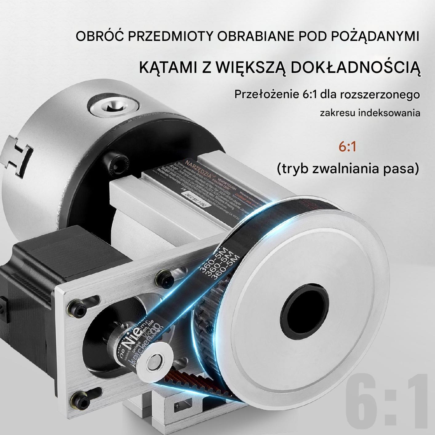 Podzielnica do frezarki podzielnica frezarska 3 szczęki 100mm - obrazek 4