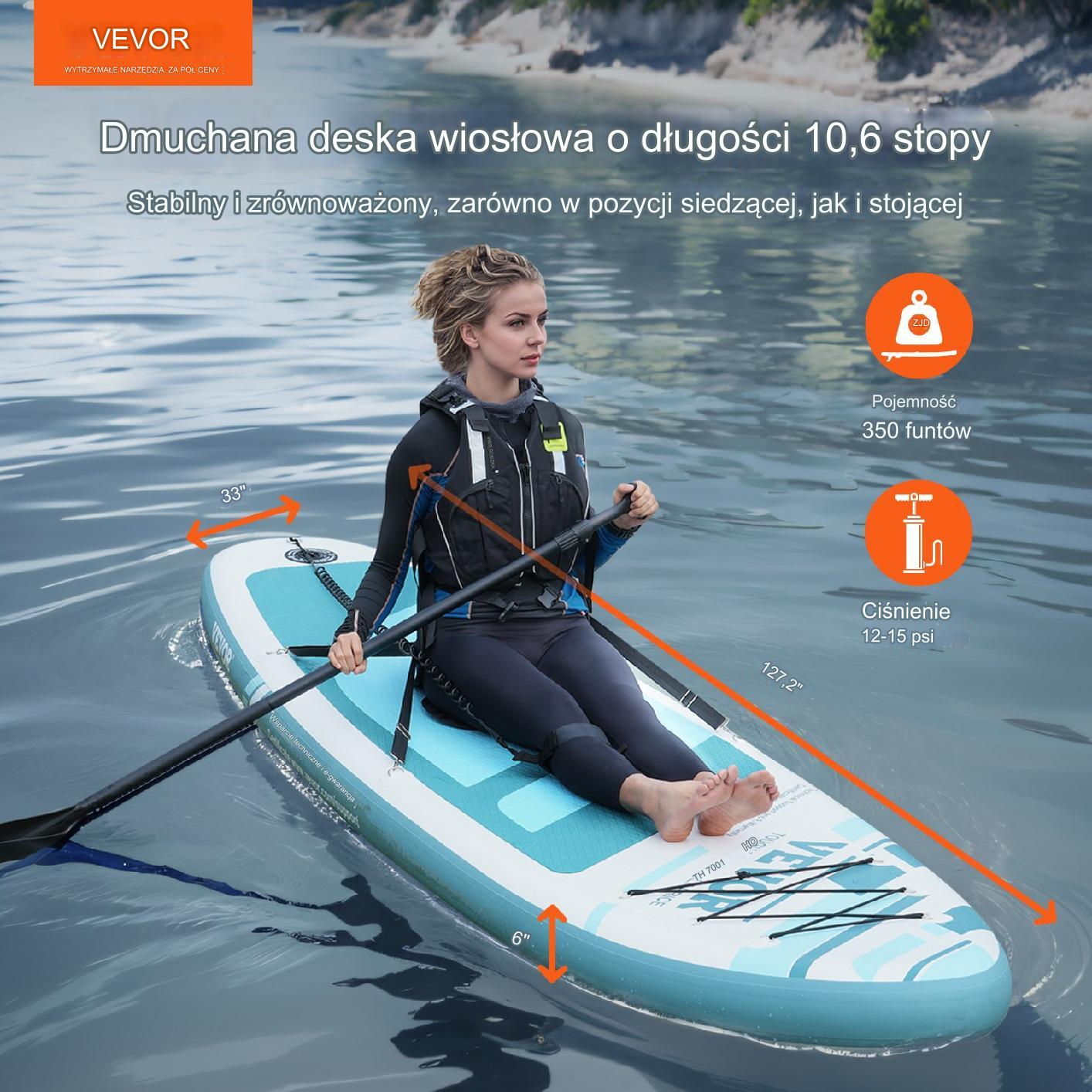 Deska sup do pływania pompowana stand up paddle 323 cm - obrazek 2