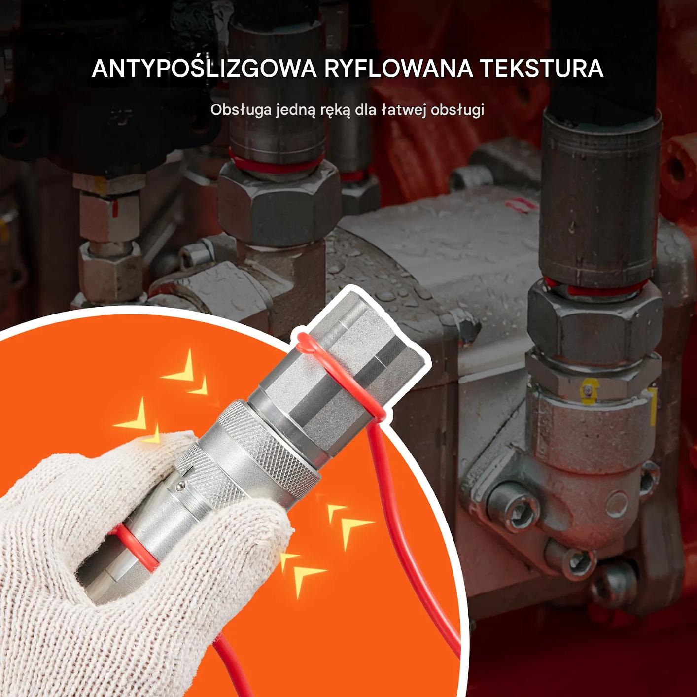 Złącza hydrauliczne 1/2" NPT płaskie do maszyn rolniczych z osłonami - obrazek 6