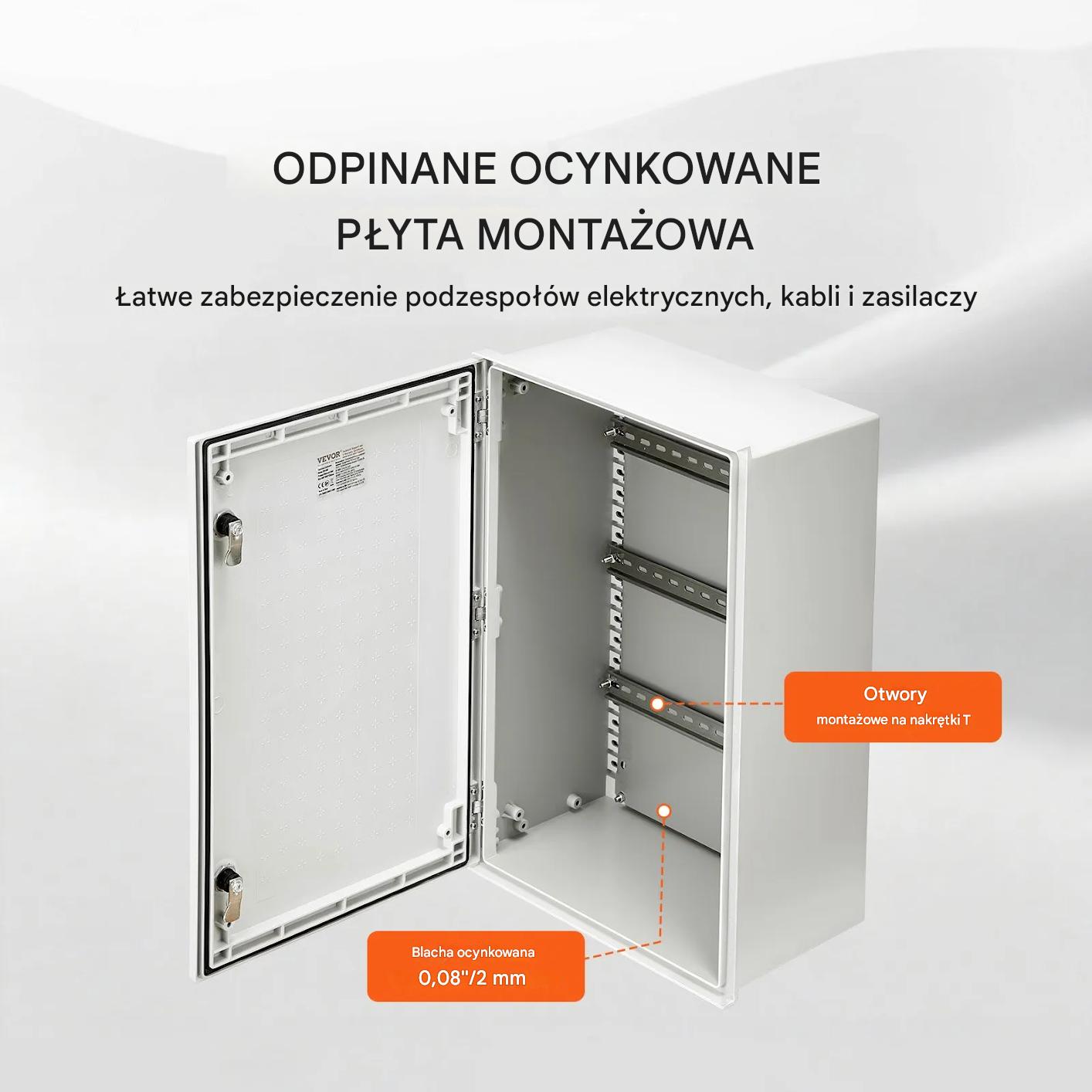 Skrzynka elektryczna rozdzielnia obudowa metalowa 60x40x23 cm - obrazek 7