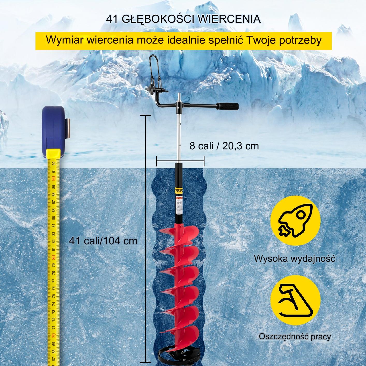 Wiertło do Lodu Adapter Wiertarski Wymienne Ostrze Ø 20 x 104 cm - obrazek 7