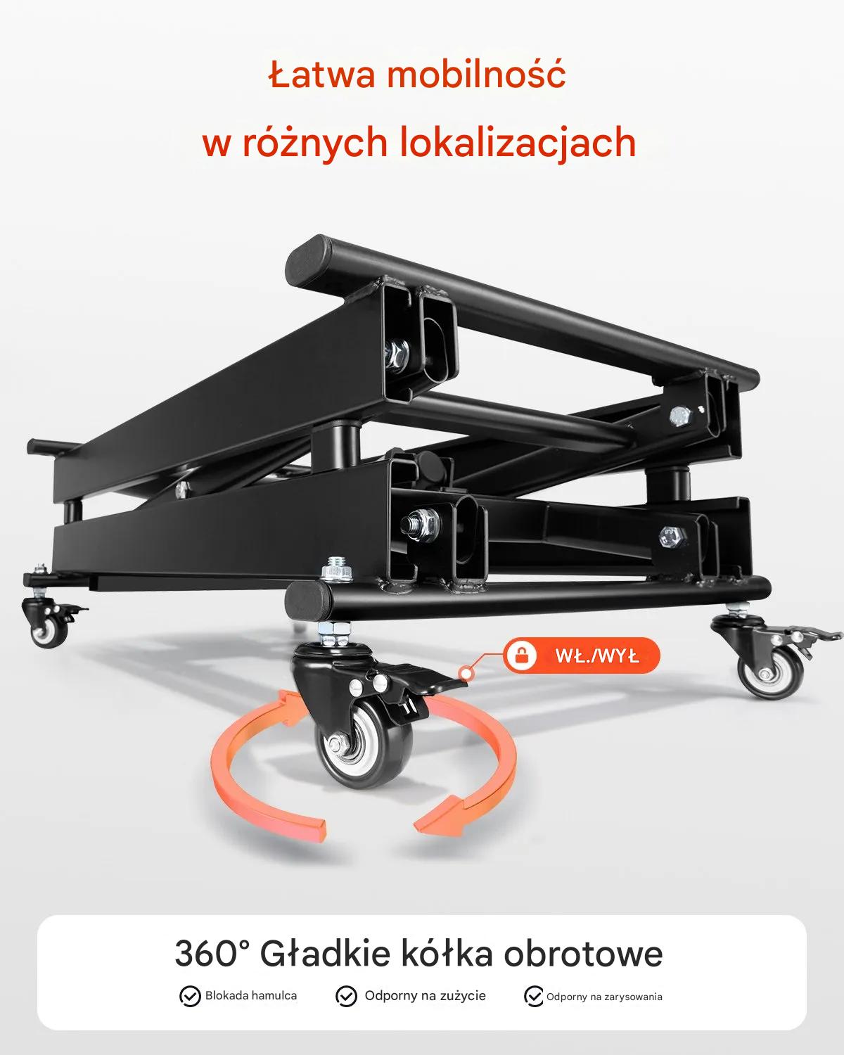 Stół podnośny elektryczny nożycowy 150 kg regulacja wysokości na kołach - obrazek 5