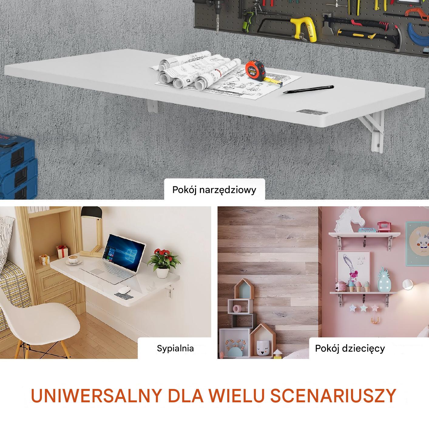 Stół ścienny Stolik składany Biurko składane wiszące 100x50cm - obrazek 3