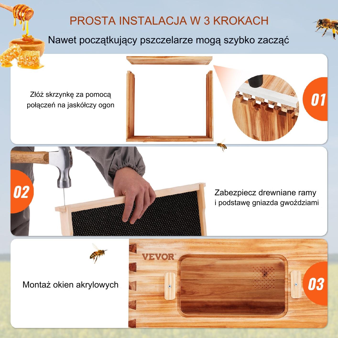 Ul Drewniany 2 Głębokie + Średni 30 Ramek - obrazek 4