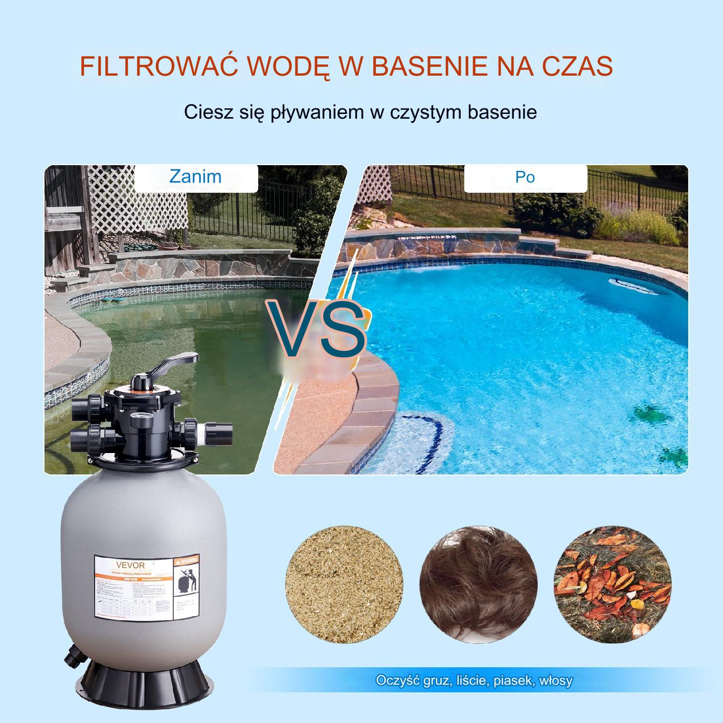 Filtr basenowy piaskowy pompa basenowa piaskowa do basenu 132 L/MIN - obrazek 4