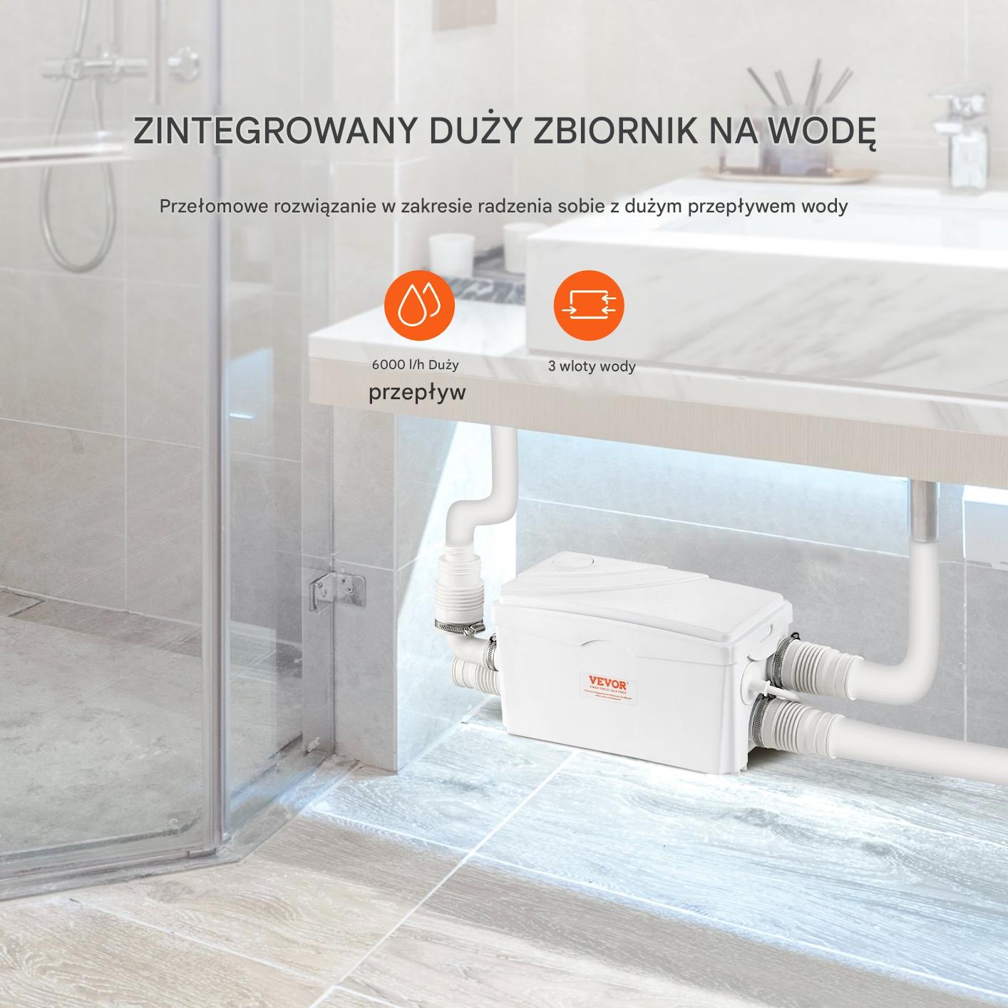 Pompa z rozdrabniaczem do WC rozdrabniacz młynek przepompownia do WC 350W - obrazek 5