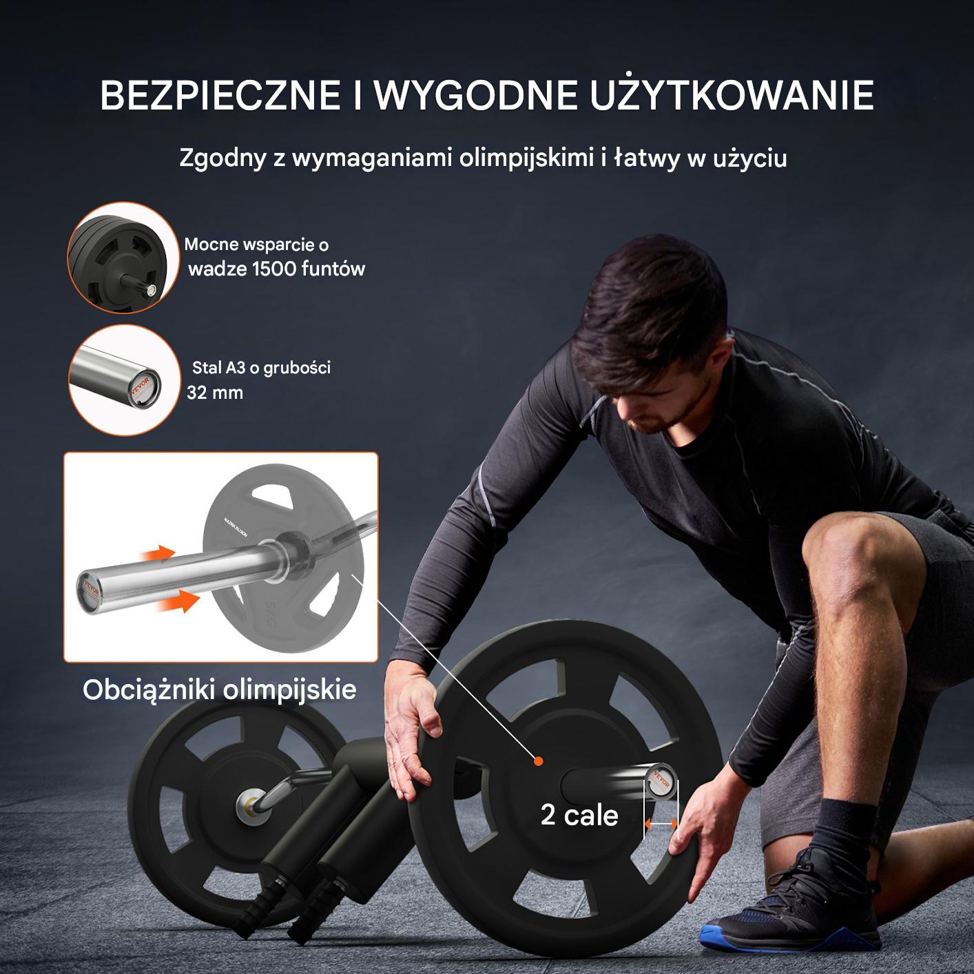 Gryf squat bar z ramionami 680 kg do przysiadów i fizjoterapii - obrazek 4