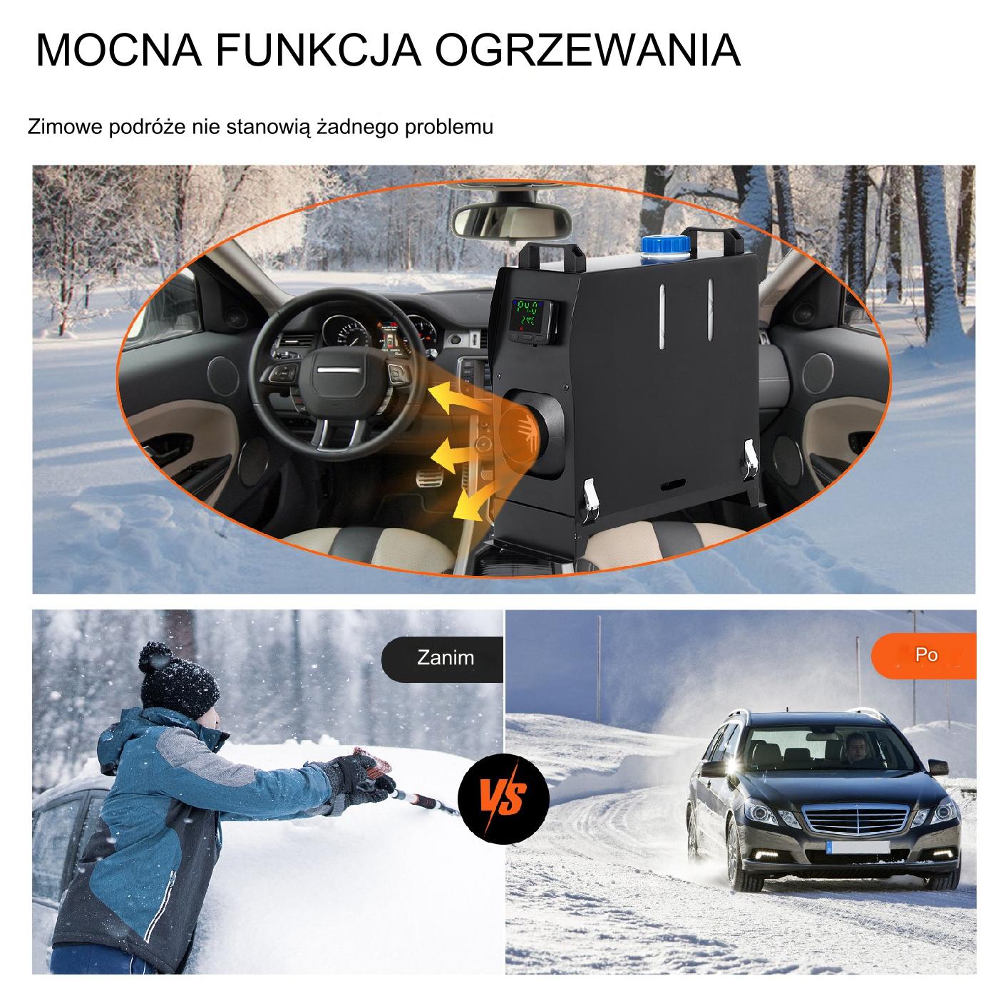 Nagrzewnica Powietrza na Olej Napędowy 12V z LCD i Pilotem 8KW - obrazek 3