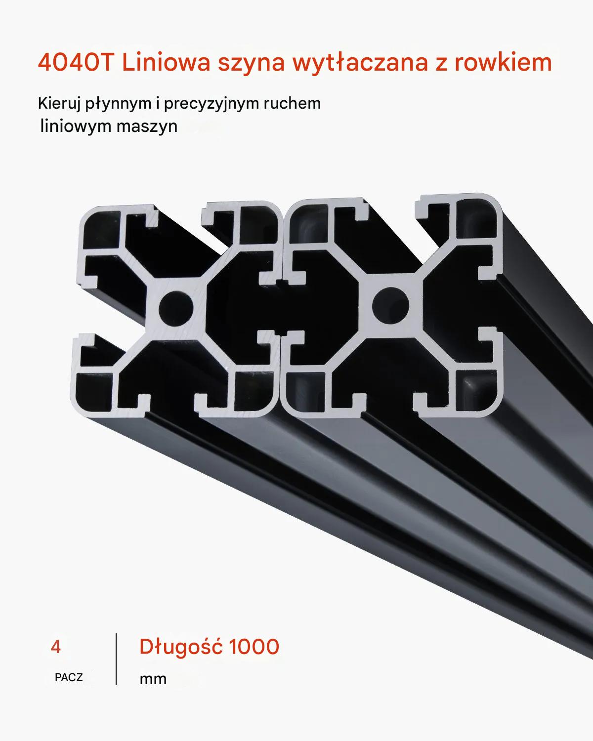 Profile aluminiowe T-slot 4040 1000m 4 szt. - anodowane, CNC, 3D - obrazek 4
