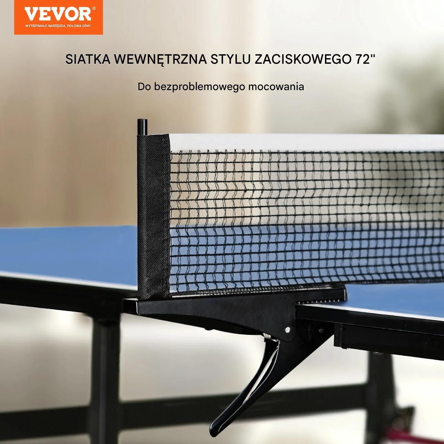Stół do tenisa stołowego składany mocny ping pong 18 mm zestaw piłka siatka - obrazek 6
