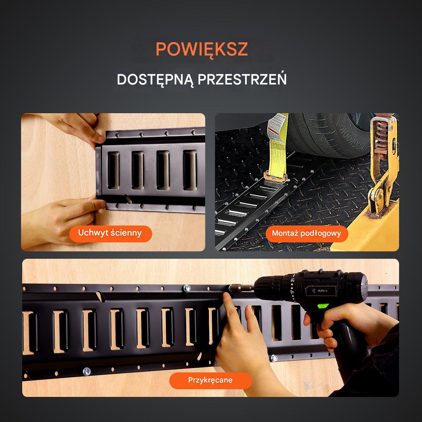 Listwa mocowania ładunku szyna mocująca mocowanie ładunku 4 sztuki - obrazek 6