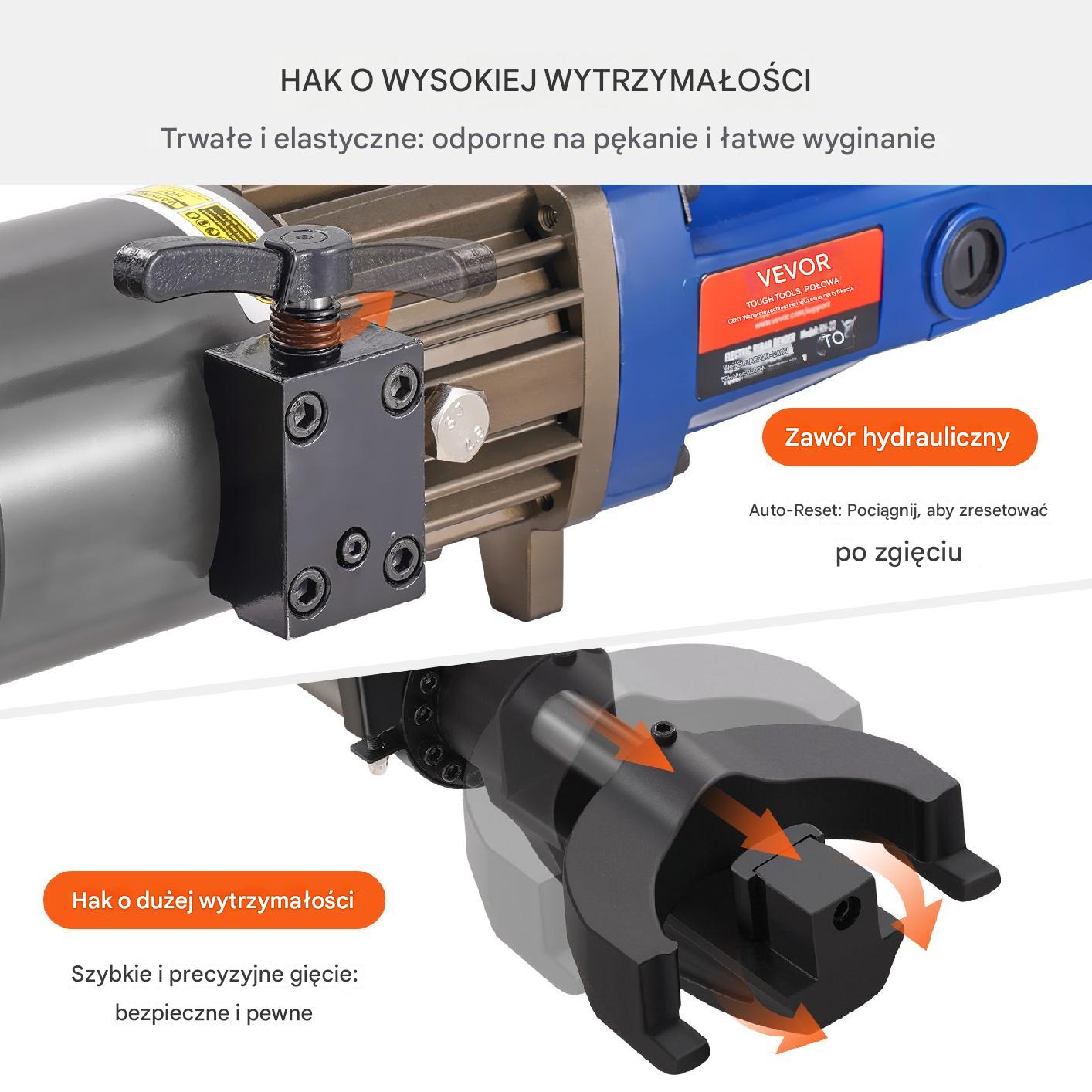 Elektryczna hydrauliczna giętarka do rur 1500W 12-22 mm - obrazek 5
