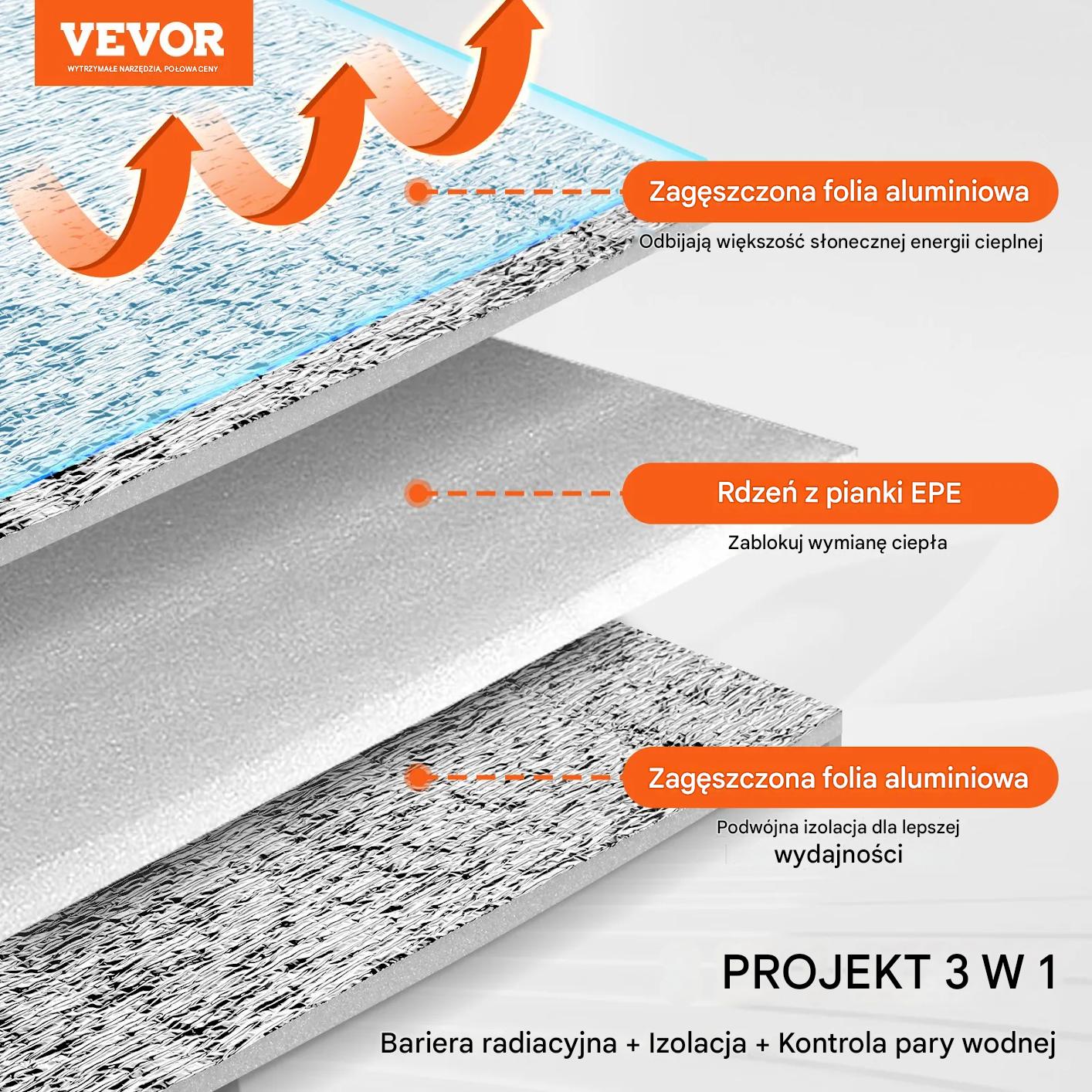 Folia termoizolacyjna 122x1524 cm dwustronna izolacja piankowa garaż dom - obrazek 2