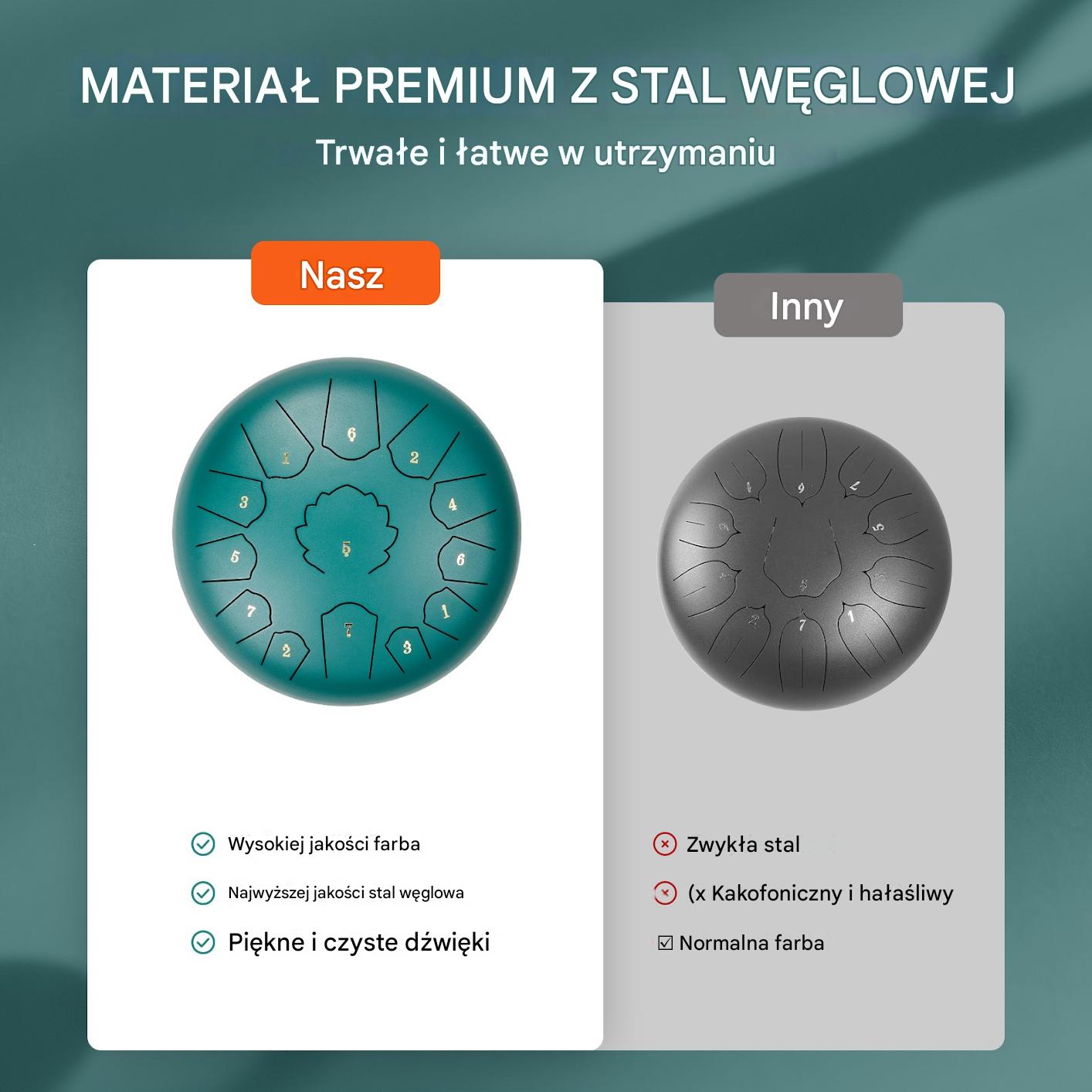 Bęben eteryczny 30,5 cm zielony - obrazek 7