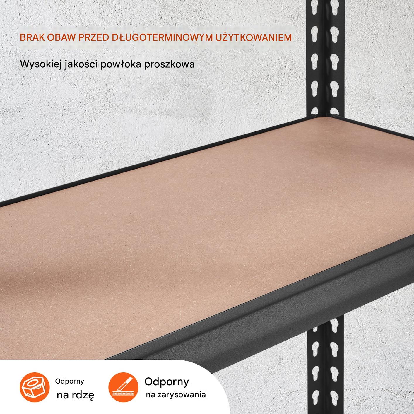 Regał Warsztatowy Magazynowy 5-Półkowy Stalowy Regulacja Półek 907 kg - obrazek 4