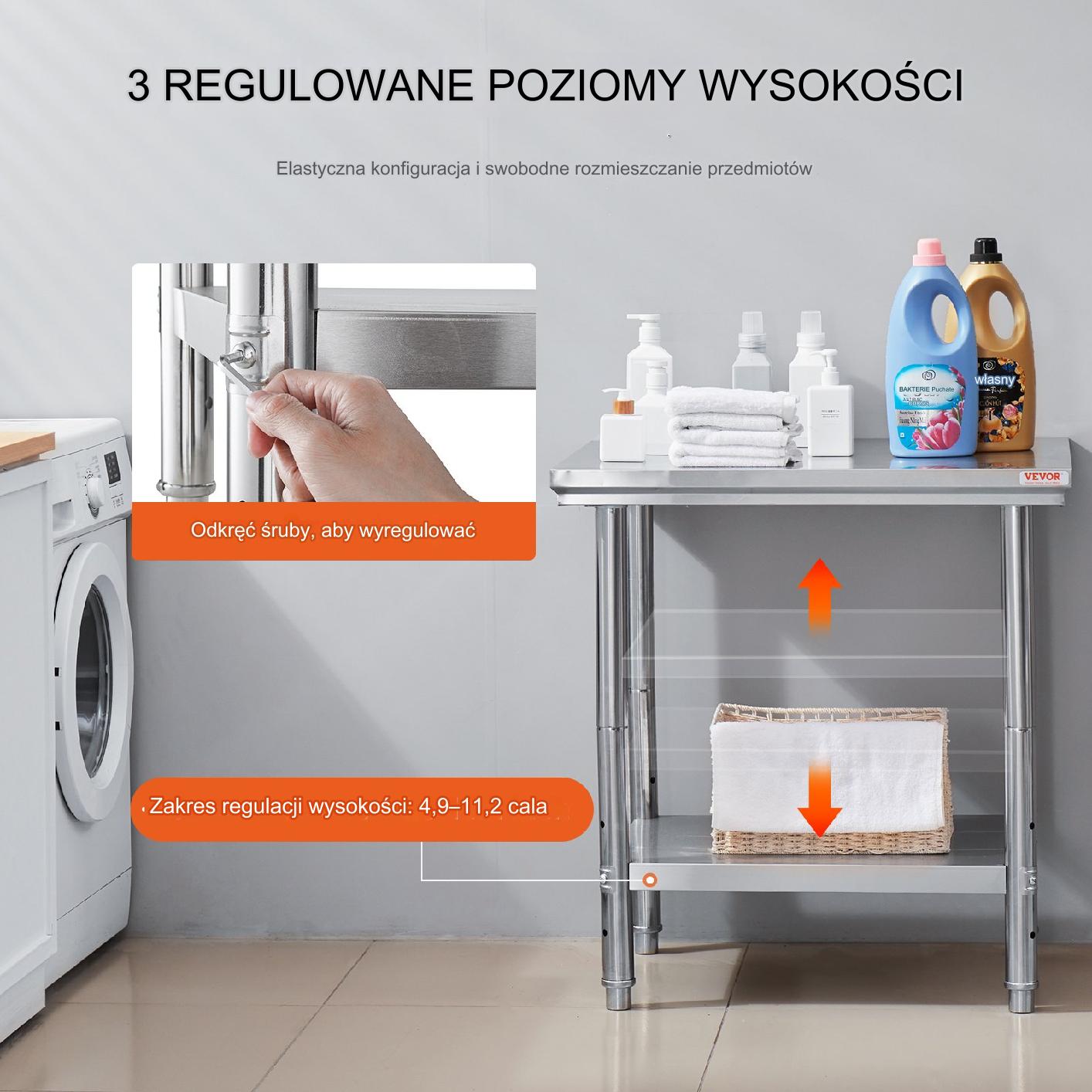 Stół Roboczy ze Stali Nierdzewnej – do Warsztatu i Gastronomii 60x76x80 cm - obrazek 4