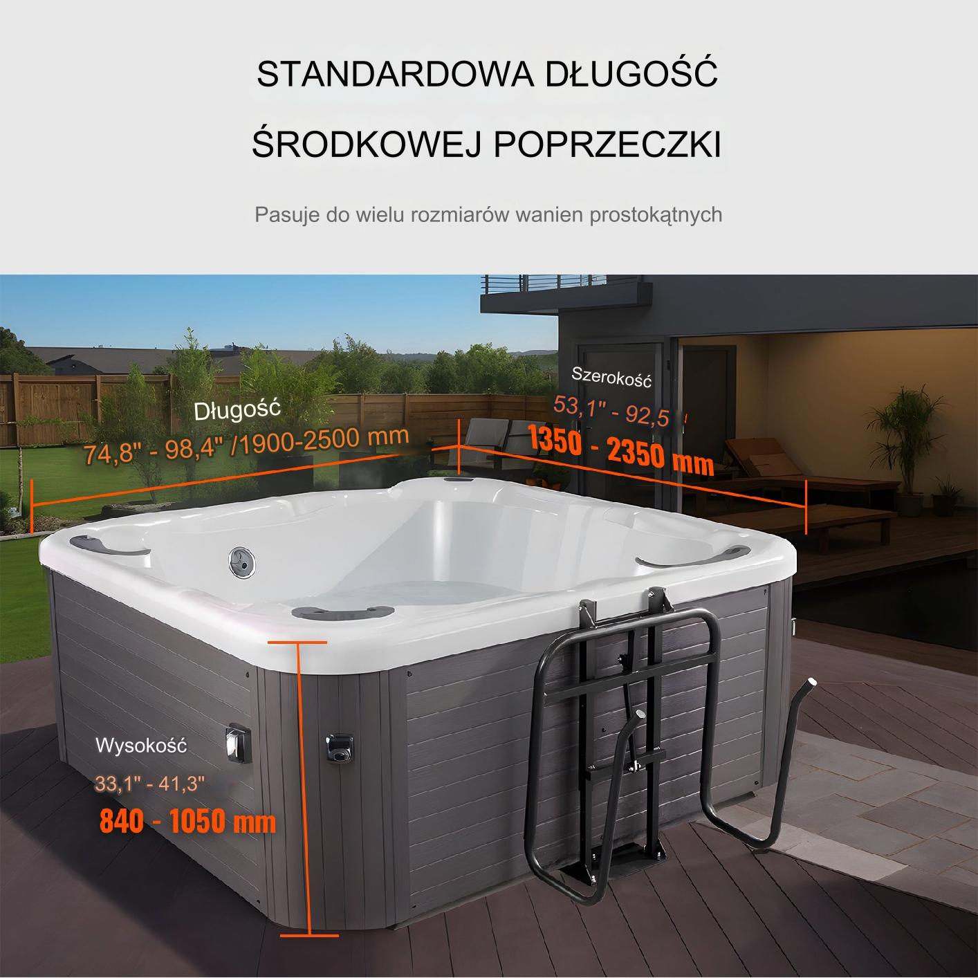 Podnośnik pokrywy jacuzzi hydrauliczny regulowany 84-105 cm - obrazek 3