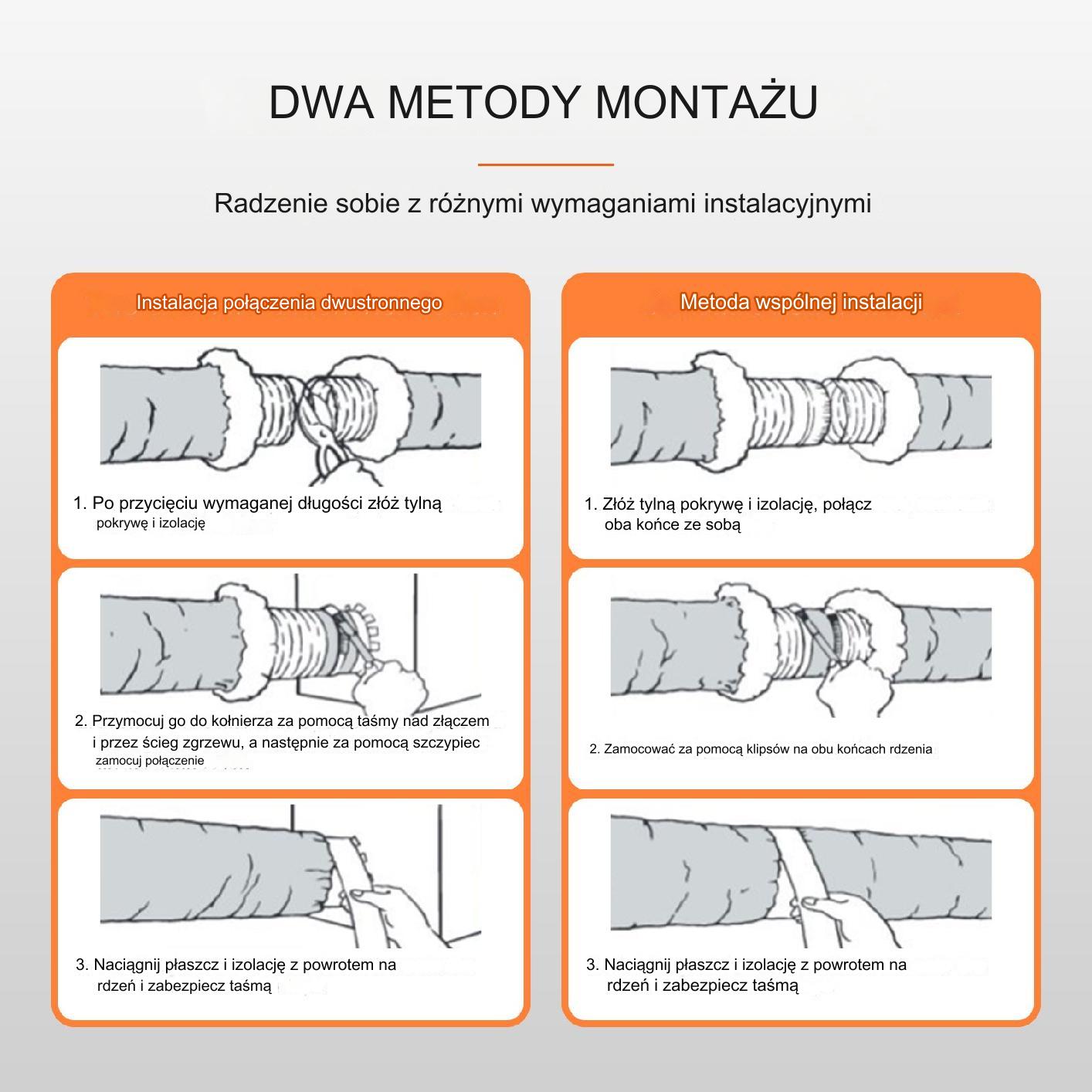 Przewód rura spiro kanał elastyczny wentylacyjny flex aluminium Φ130 mm 7m - obrazek 4