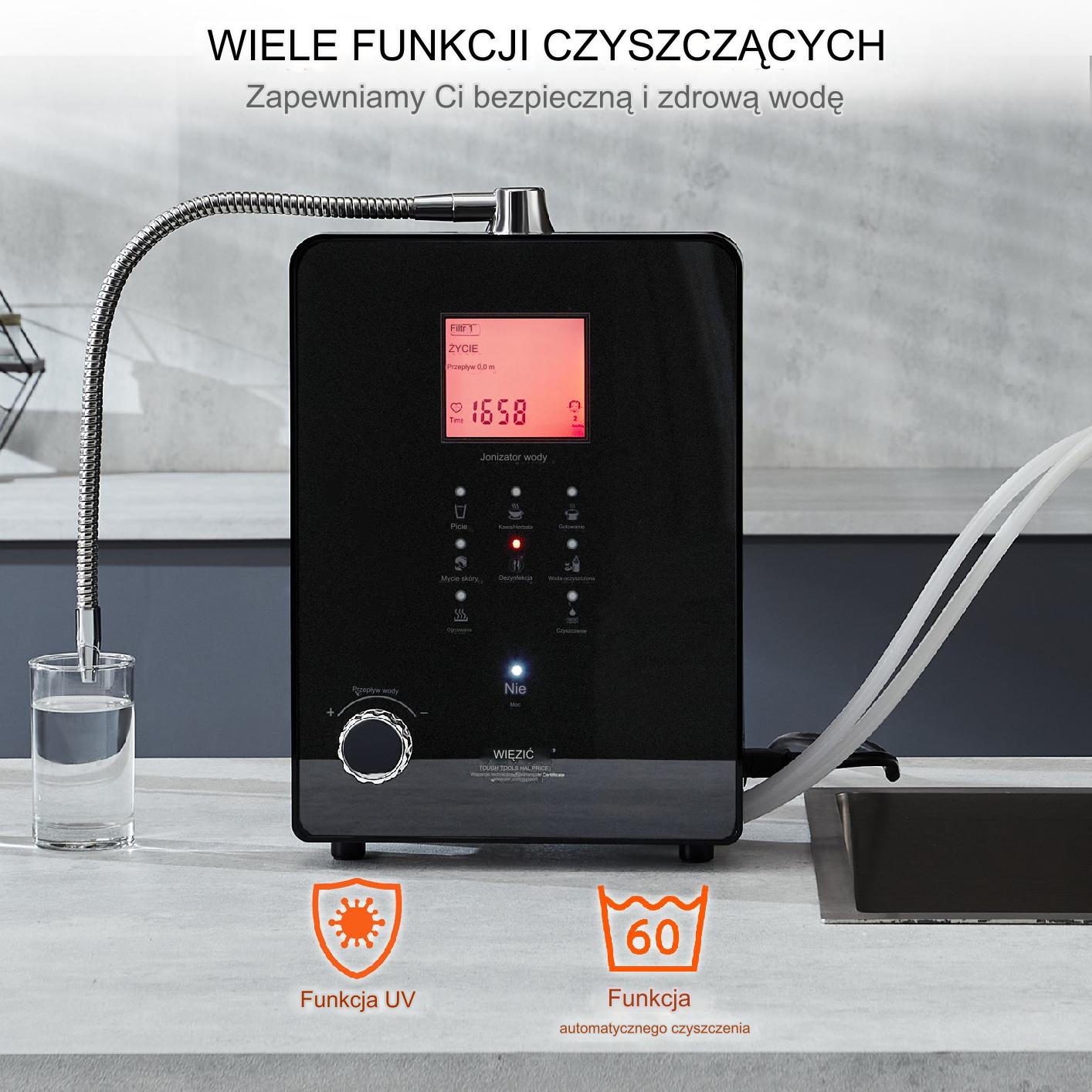 Jonizator wody alkalicznej pH 3-11,2 6 trybów 9000L - obrazek 5
