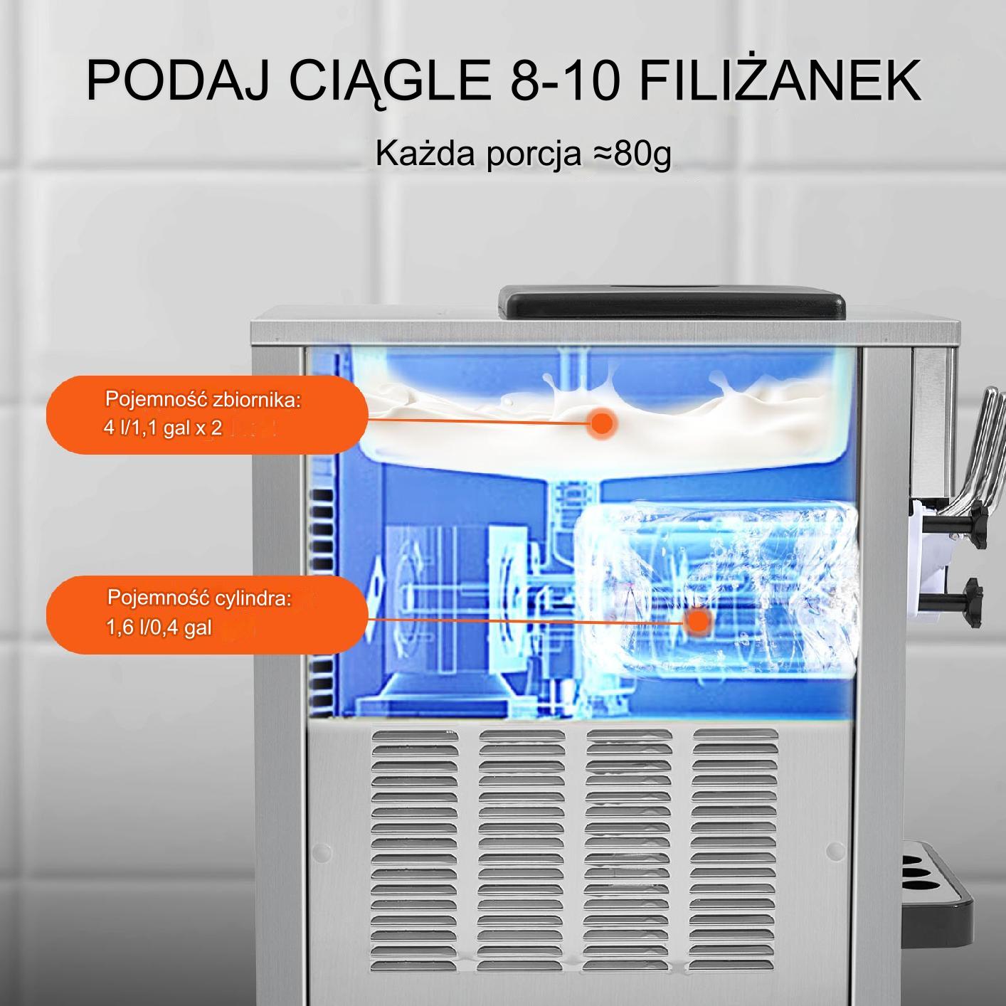 Maszyna do lodów włoskich automat do lodów 20 l/h - obrazek 3