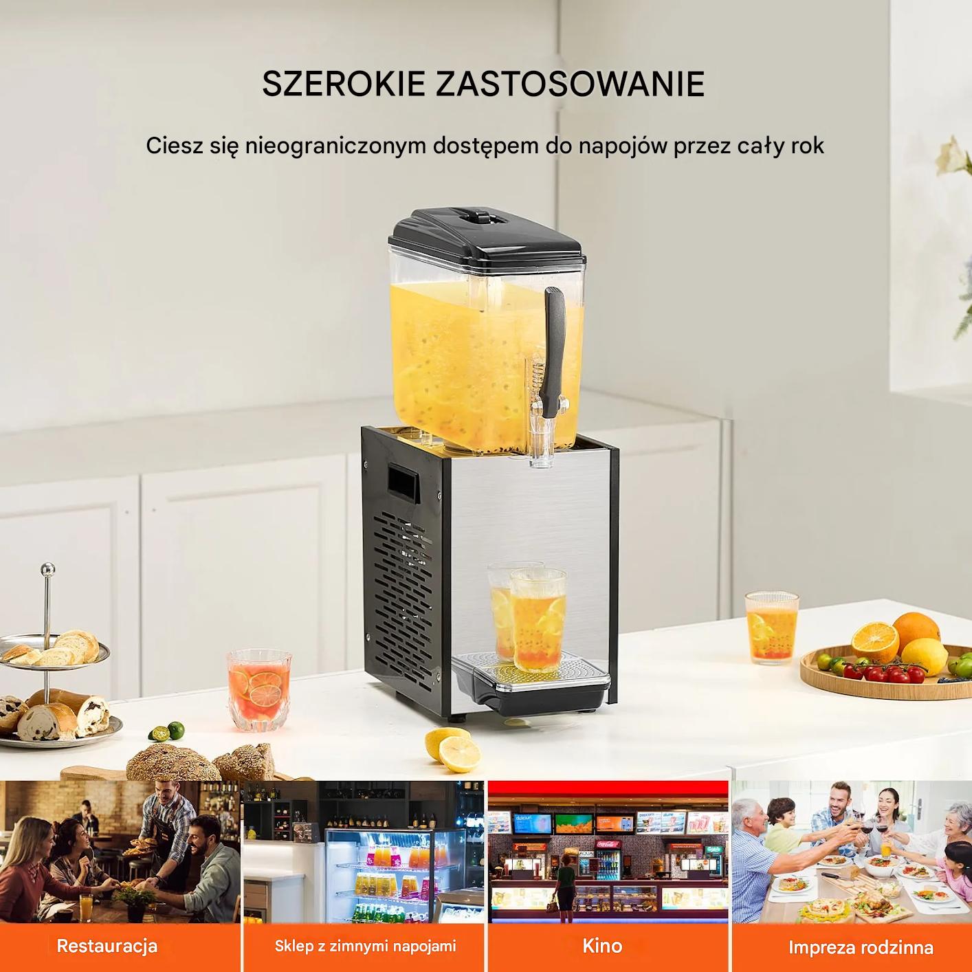 Dystrybutor do napojów 12L chłodzący soki zimne na imprezy catering - obrazek 7