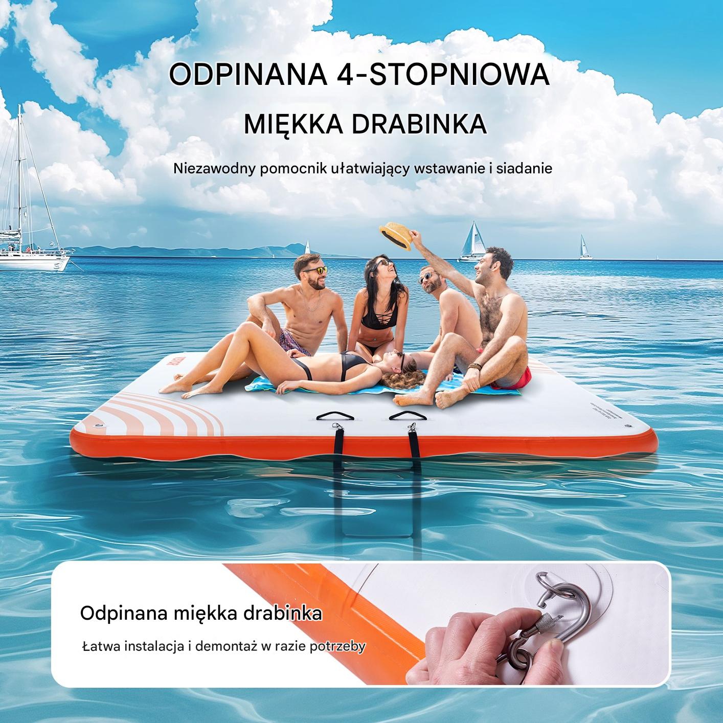 Platforma Pływająca Wodna Dmuchany Materac 2,13 x 2,13 m - obrazek 5