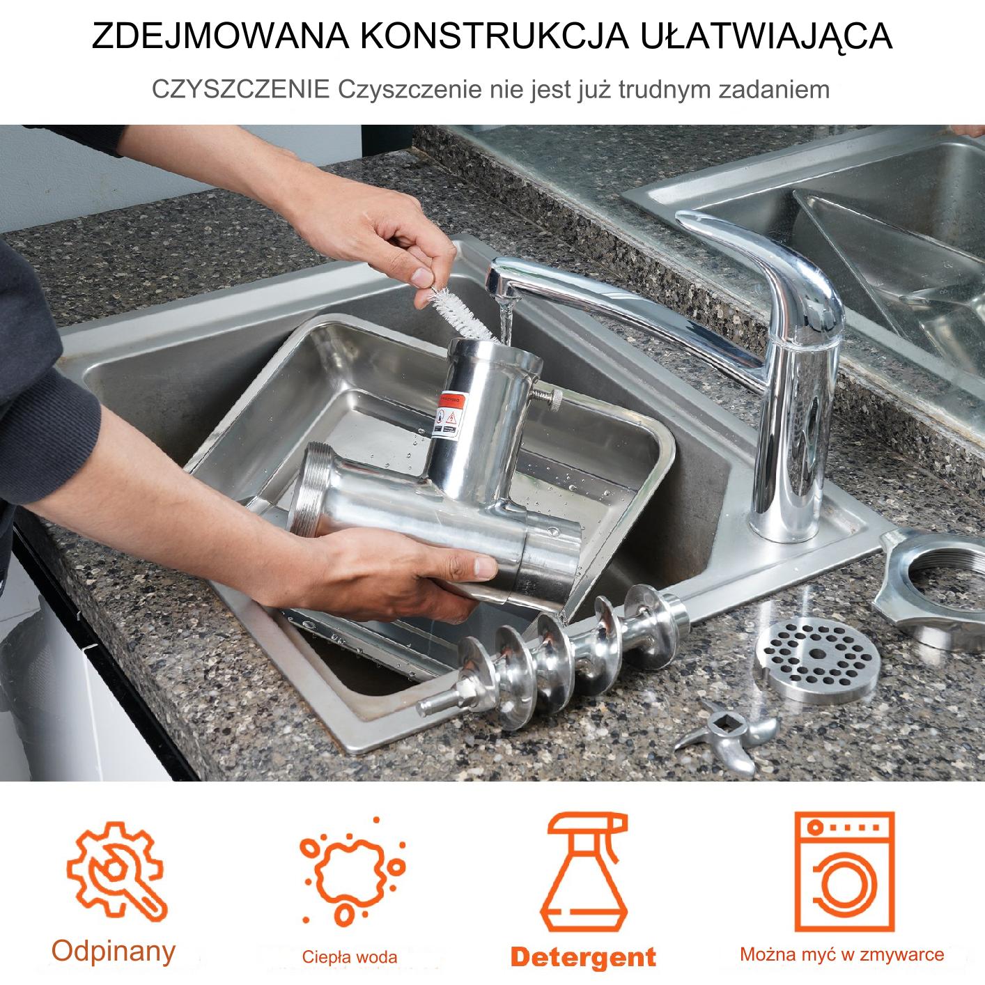 Przemysłowa Elektryczna Maszynka do Mielenia Mięsa 650 W (4600 W Max) - obrazek 8