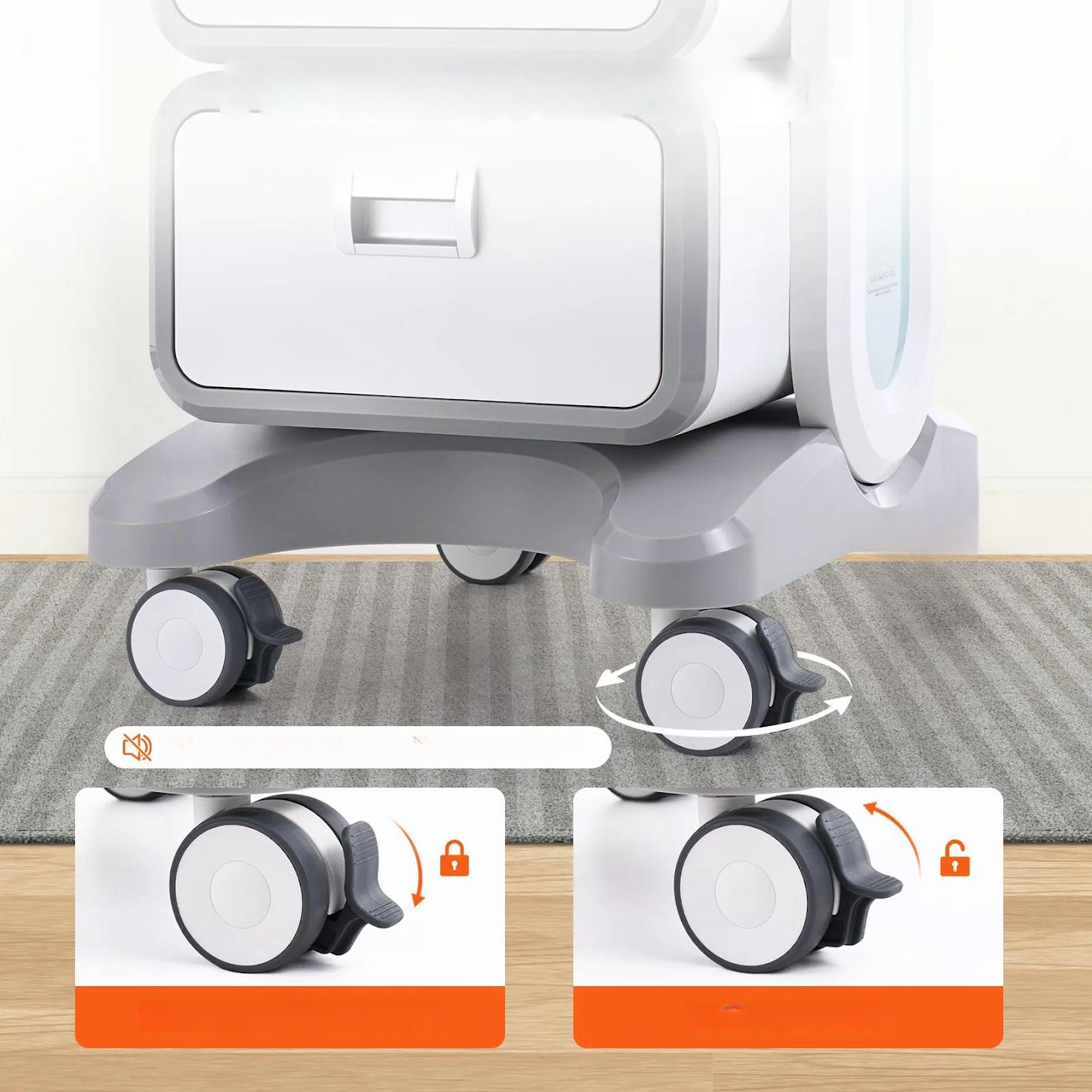 Wózek laboratoryjny 3-poziomowy szuflady mobilny do laboratorium i kliniki - obrazek 2