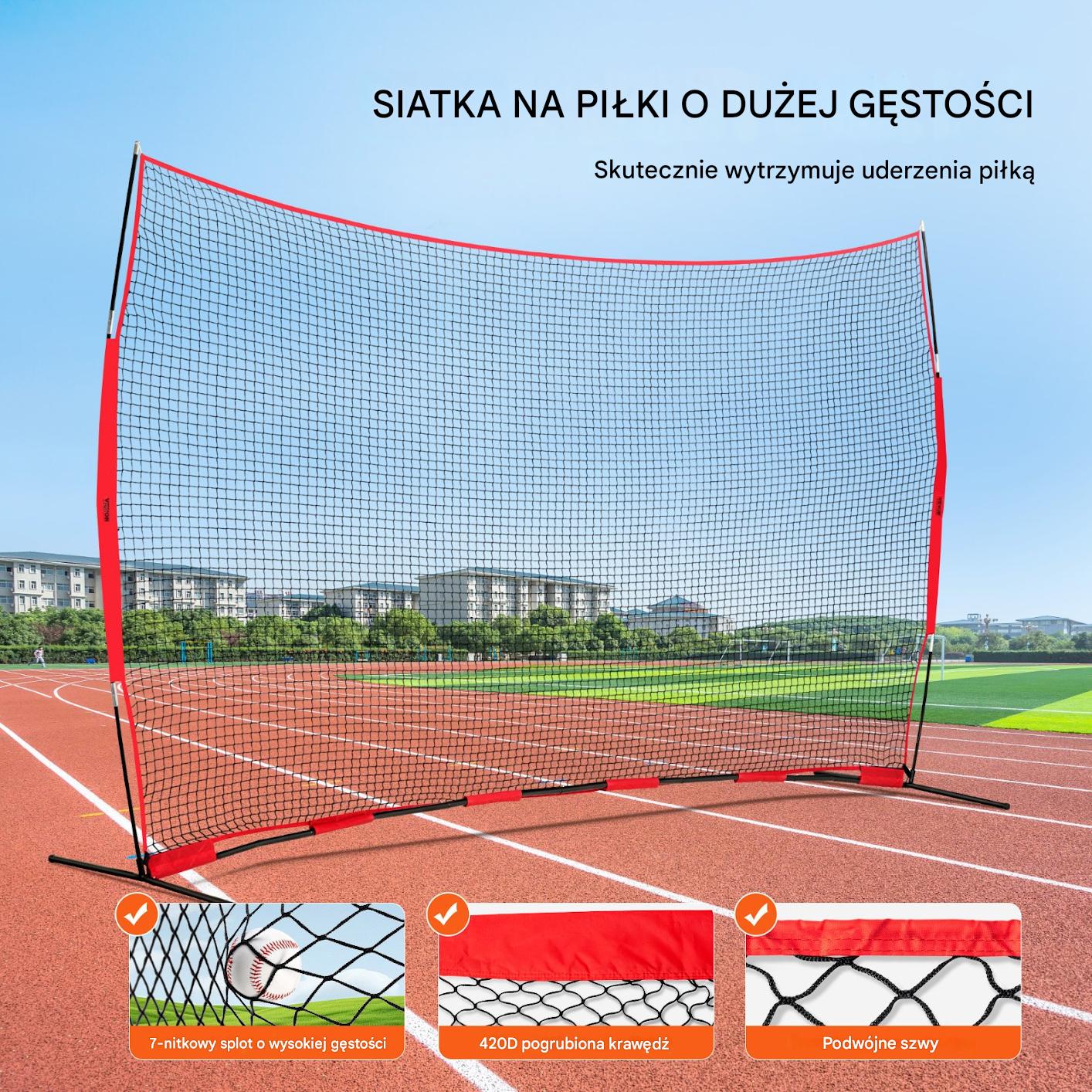 Siatka sportowa 5x3m przenośna baseball piłka nożna siatkówka ogród - obrazek 3