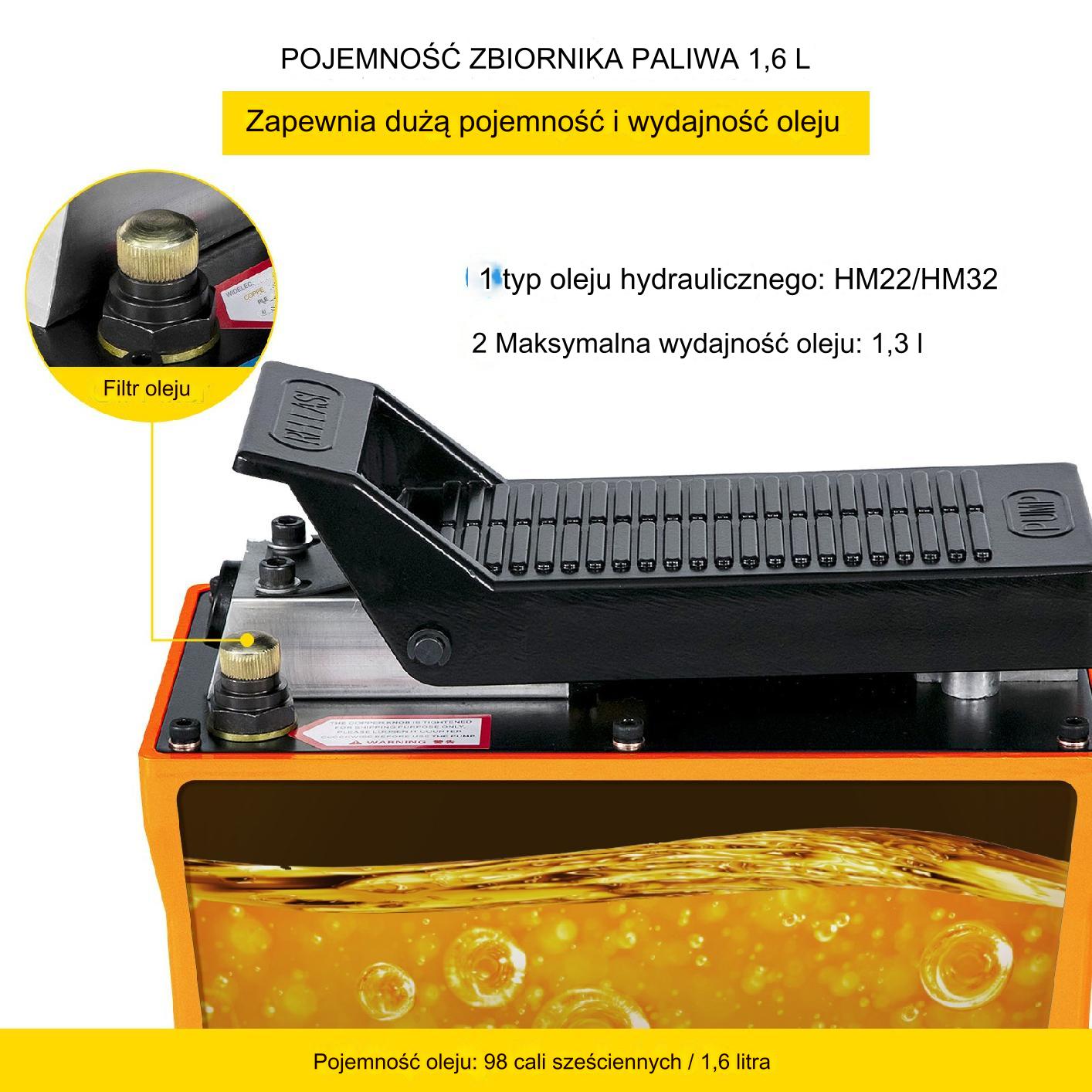 Pneumatyczna pompa hydrauliczna 700 bar 1.5 m - obrazek 5