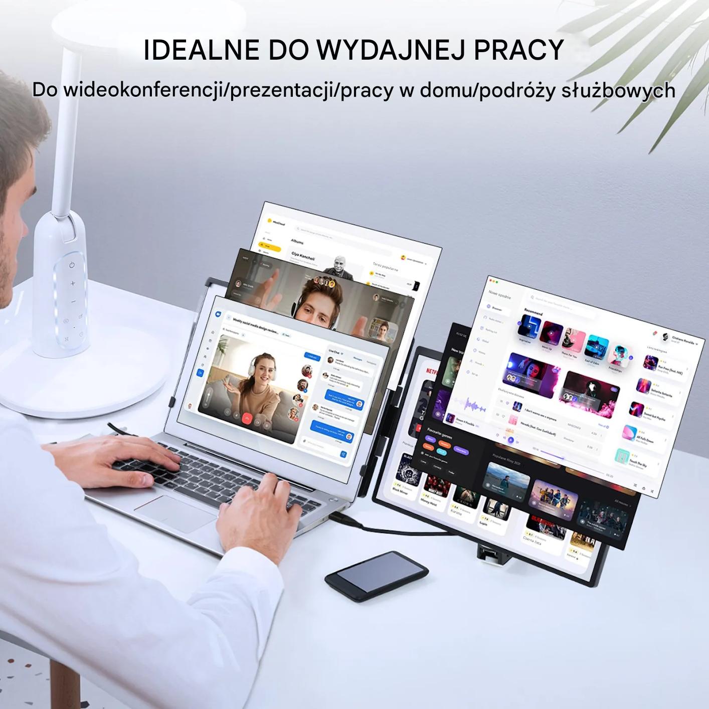 Monitor przenośny 14" HD 1080p do laptopa – rozszerzenie ekranu USB - obrazek 4