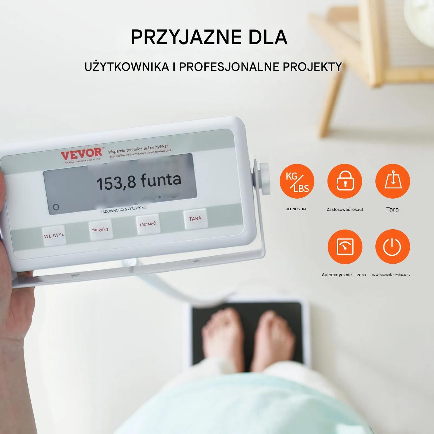Waga medyczna cyfrowa 250kg antypoślizgowa hold/tare do domu i gabinetu - obrazek 4