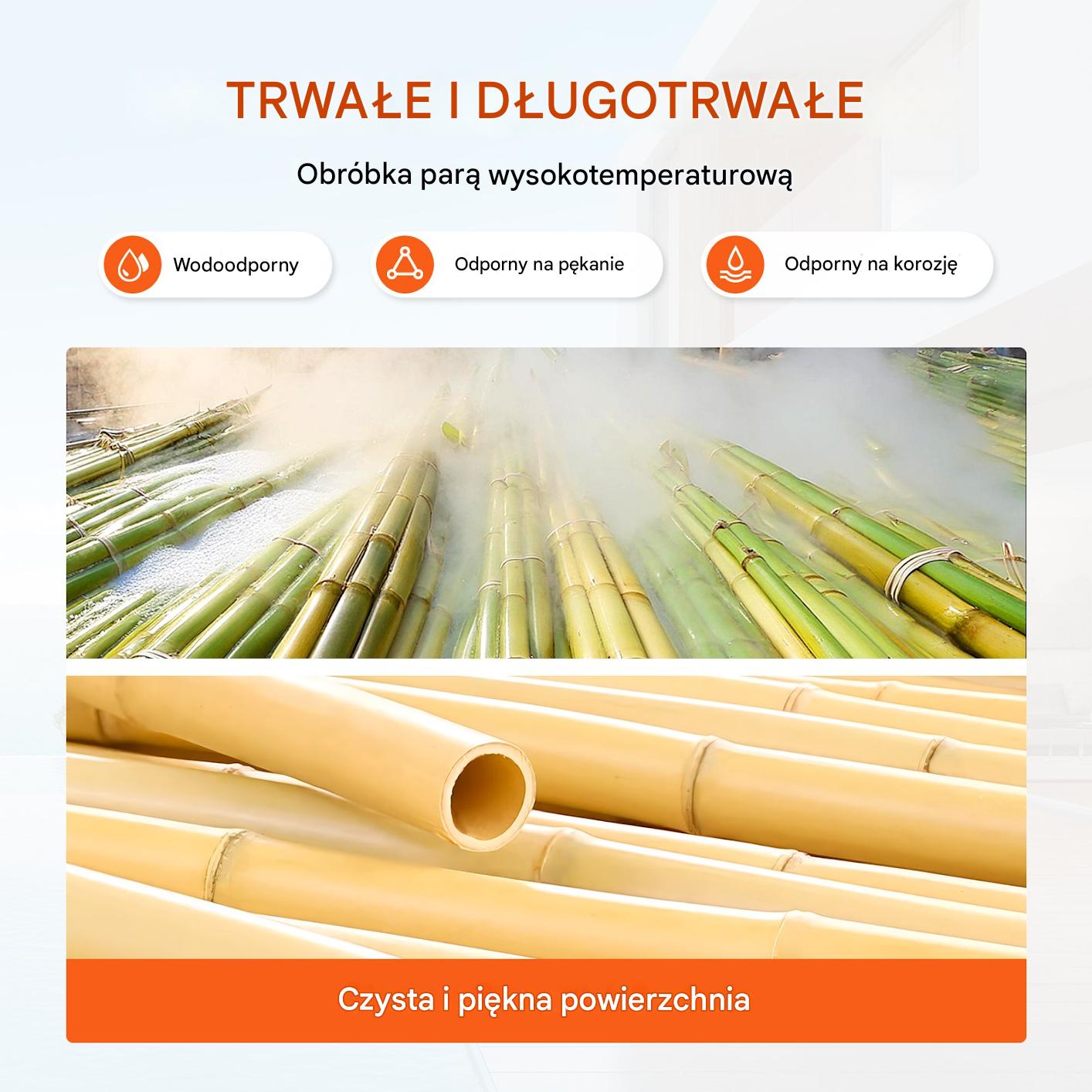 Mata bambusowa 1,2x2,4 m naturalna, dekoracyjna, do ogrodu i domu - obrazek 3